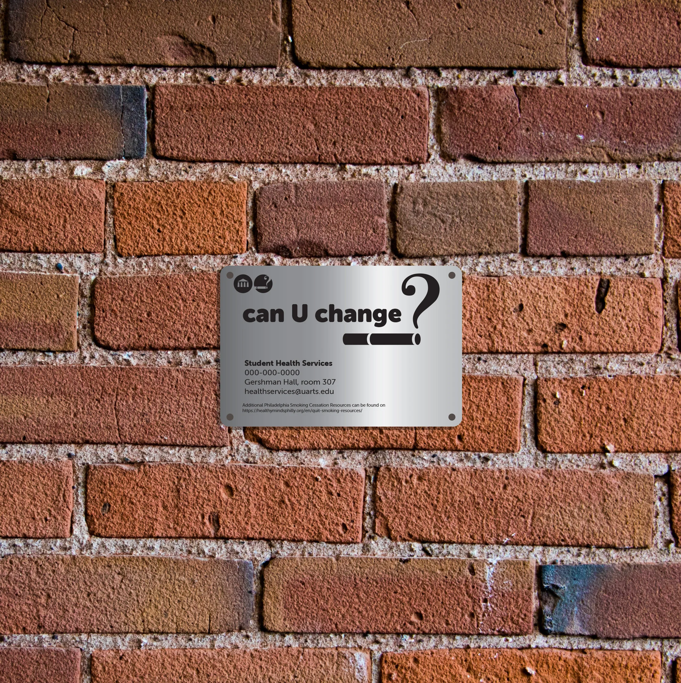 Smoke Cessation Metal Plaque Mock Up