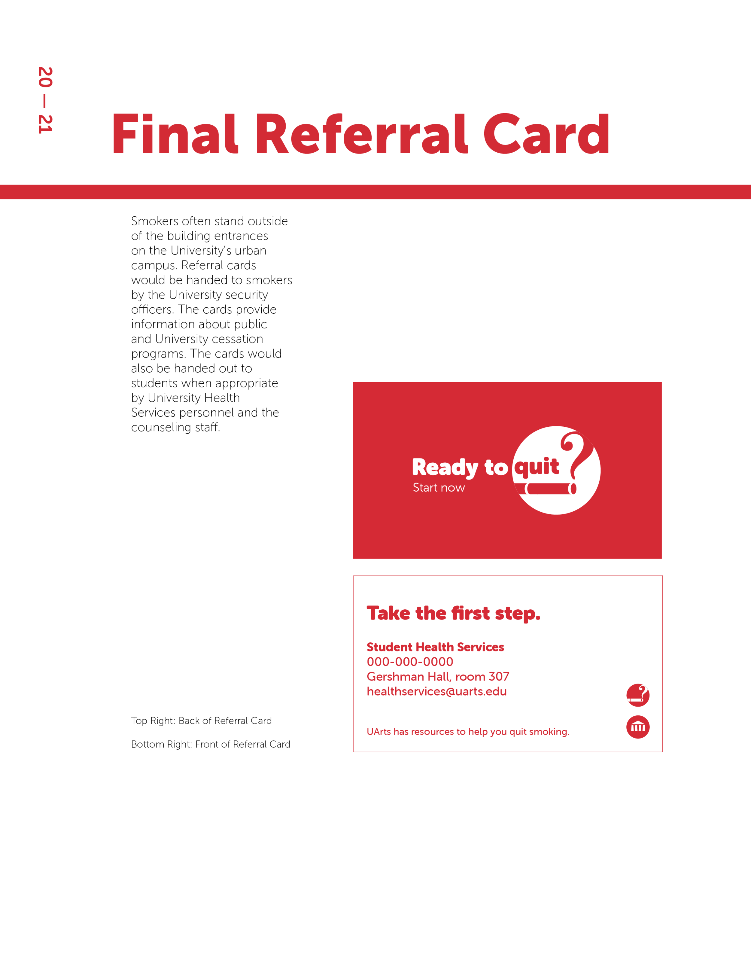 Smoking Cessation Referral Card on Post Mortem spread