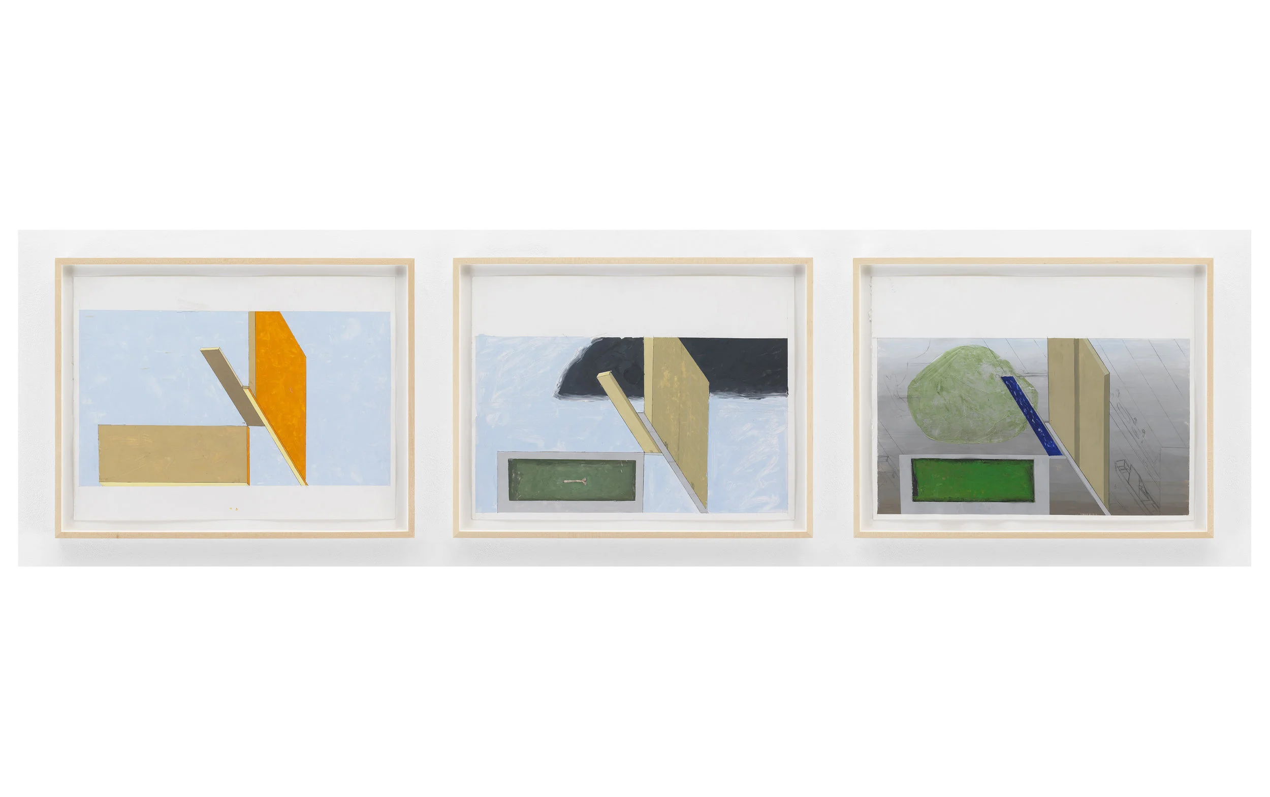 Mernet Larsen Three studies for Yellow Bus, 2007