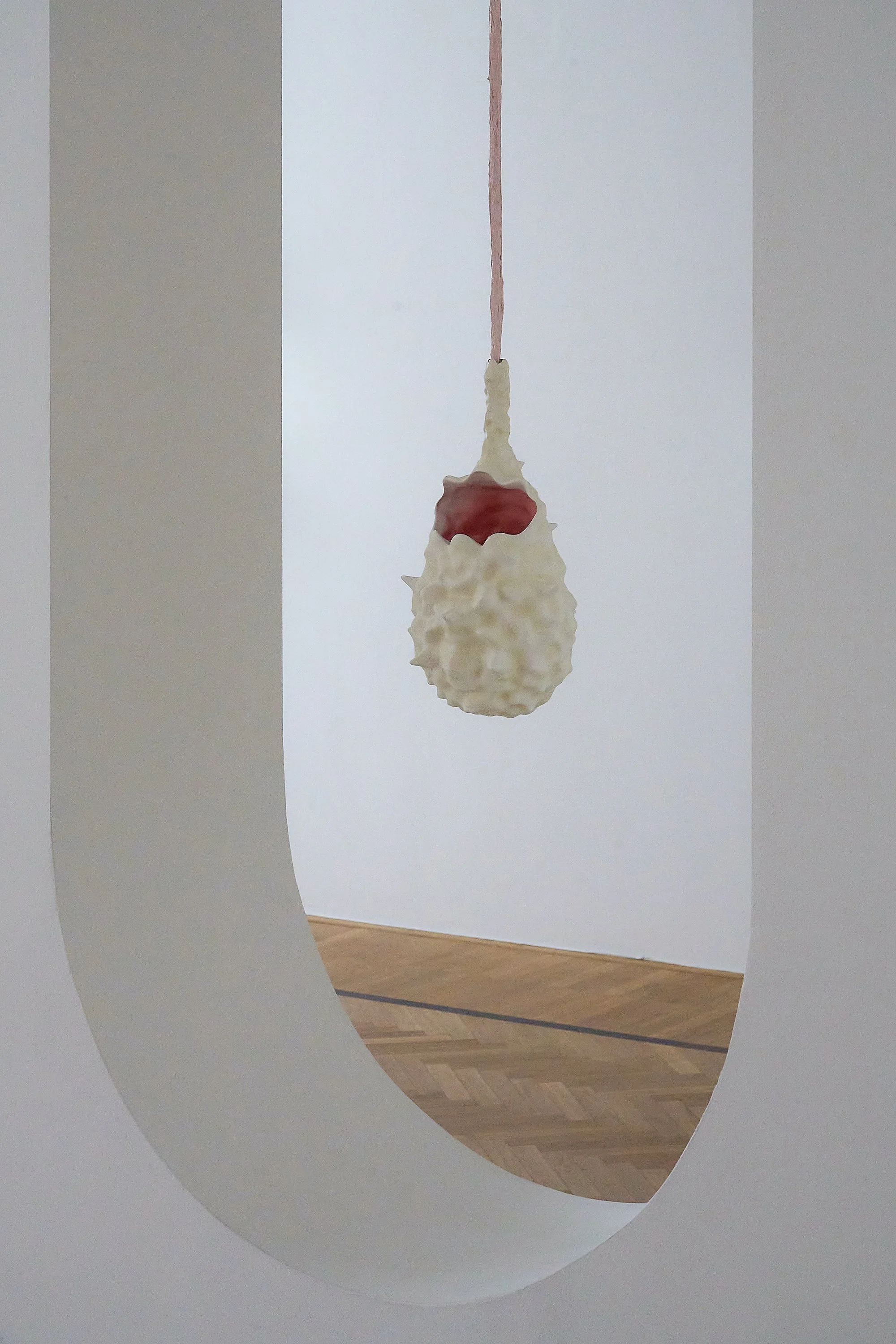 VS:I 12_Victor Seaward_Oracle II_emulsion, enamel, and epoxy resin on 3D printed PLA; silicone on jute rope, 3D printed SLA resin, silicone, LED and electrical components_43 x 21 x 20 cm_side view_LowRes.jpg