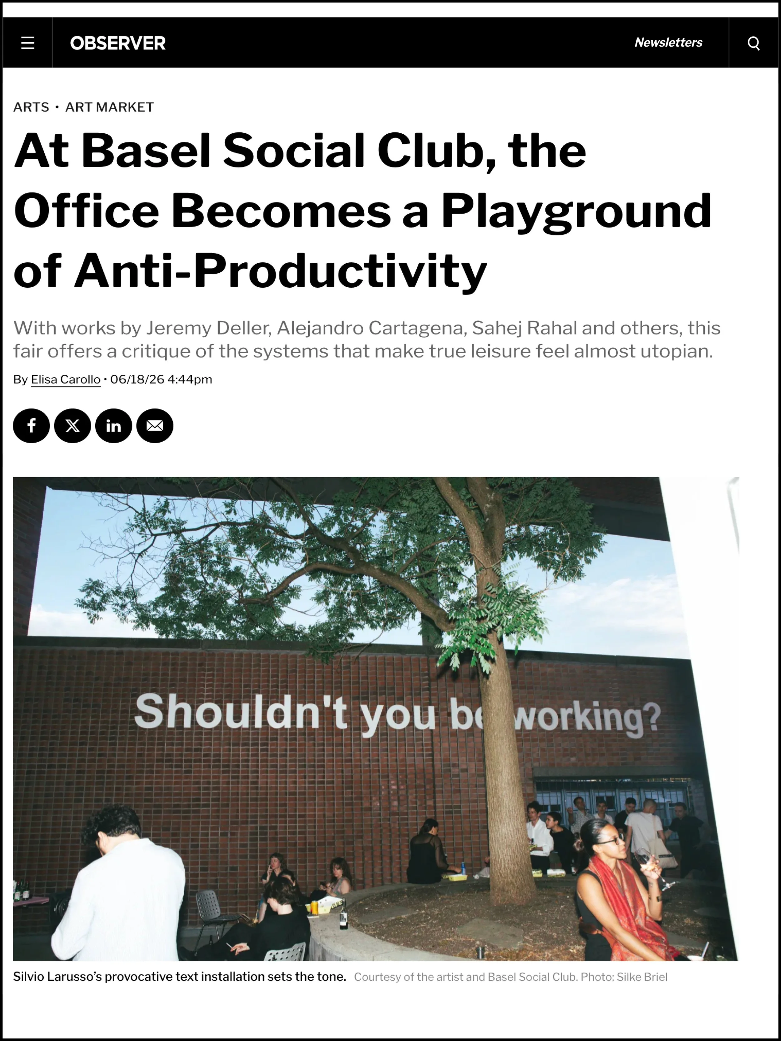 OBSERVER | „At Basel Social Club, the Office Becomes a Playground of Anti-Productivity“