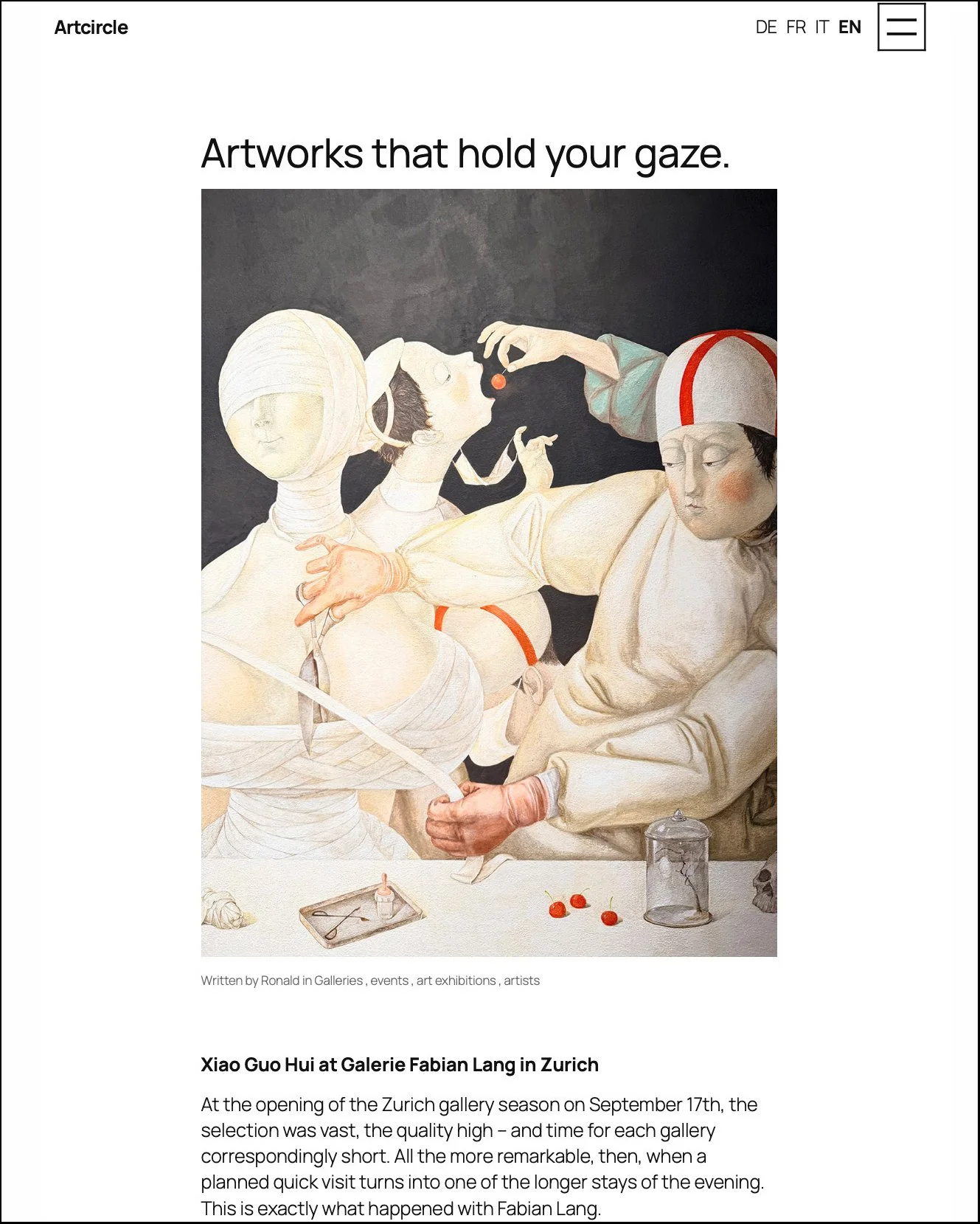 Artcircle.ch | Xiao Guo Hiu. "Artworks that hold your gaze"
