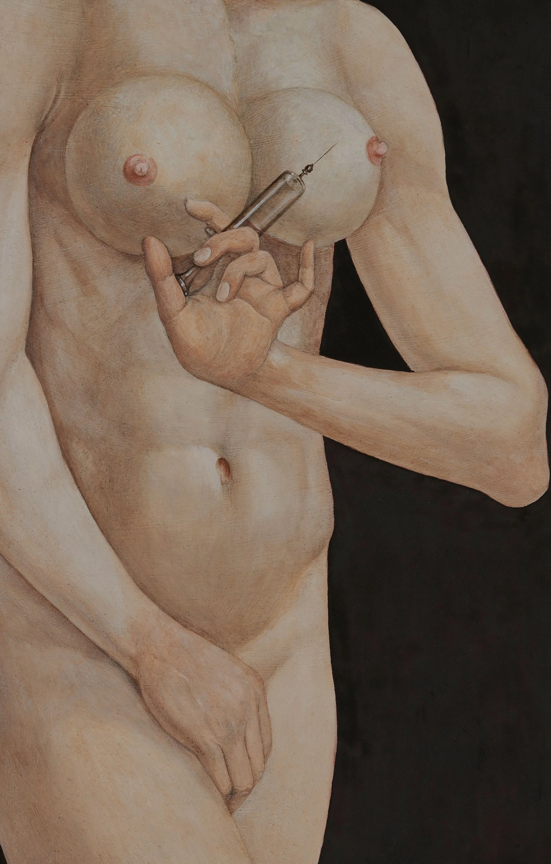 XGH0026_Xiao Guo Hui_The Martyrs of Beauty_2024_Egg tempera on linen in three (3) parts_Each 140 x 40 cm, Each 55.12 x 15.75 in_LowRes_Detail_2.jpg