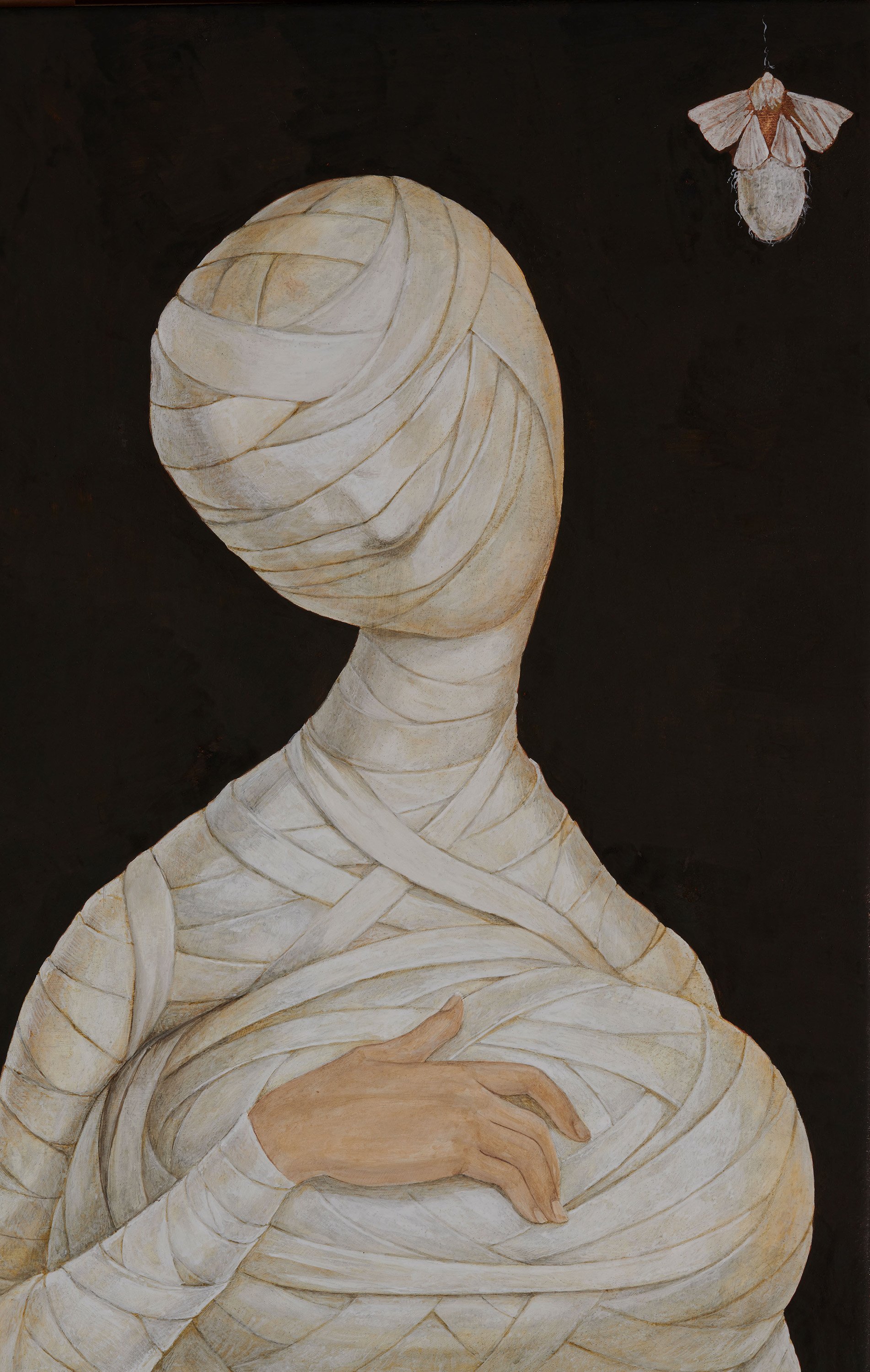 XGH0026_Xiao Guo Hui_The Martyrs of Beauty_2024_Egg tempera on linen in three (3) parts_Each 140 x 40 cm, Each 55.12 x 15.75 in_LowRes_Detail_4.jpg