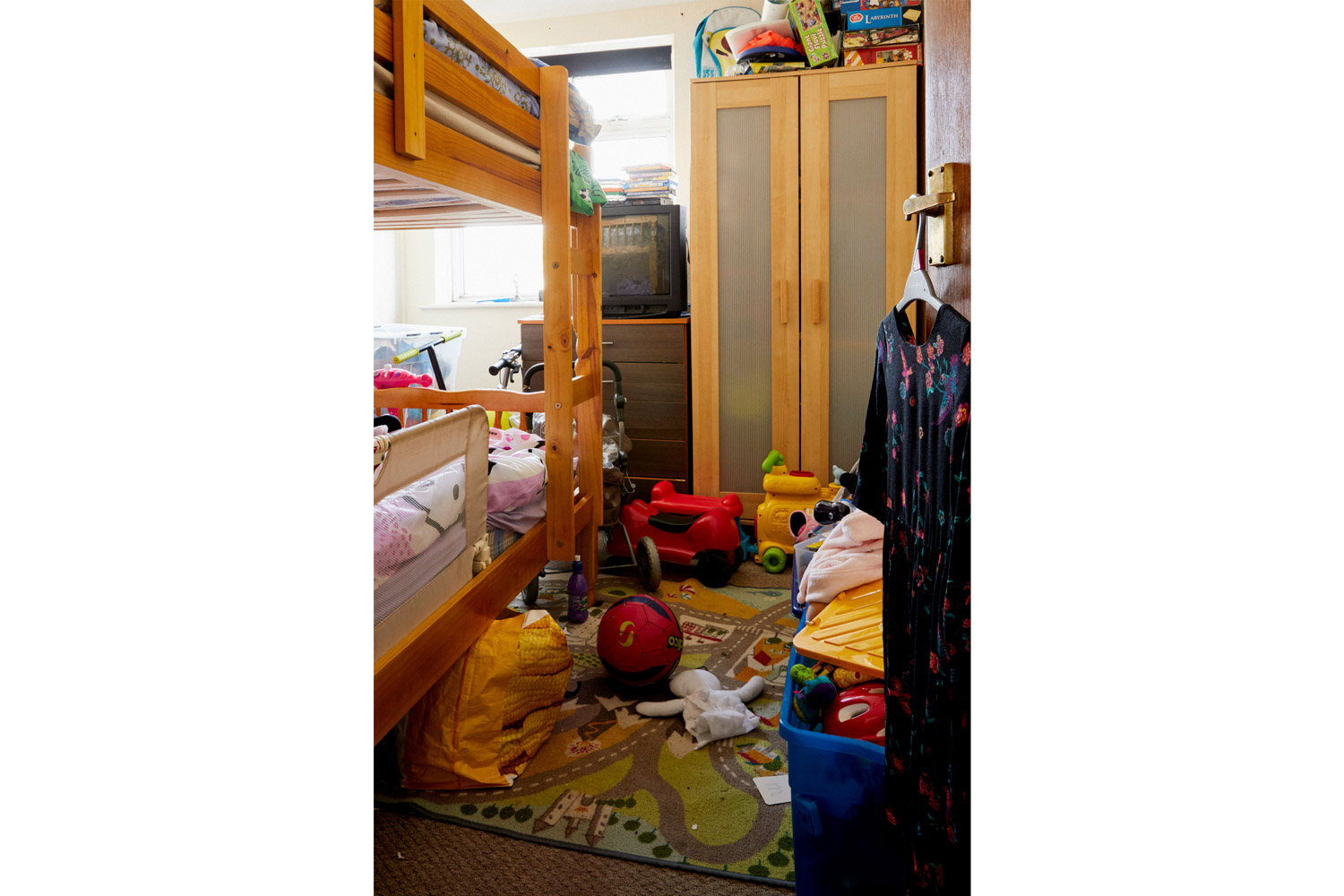   Dillan and Rachel   This room is shared by Dillan, eight, and his little sister Rachel. They live in temporary accommodation with their mum. There is no space in the flat for their older brother Kyle, who lives with his grandma.  The kids were spli