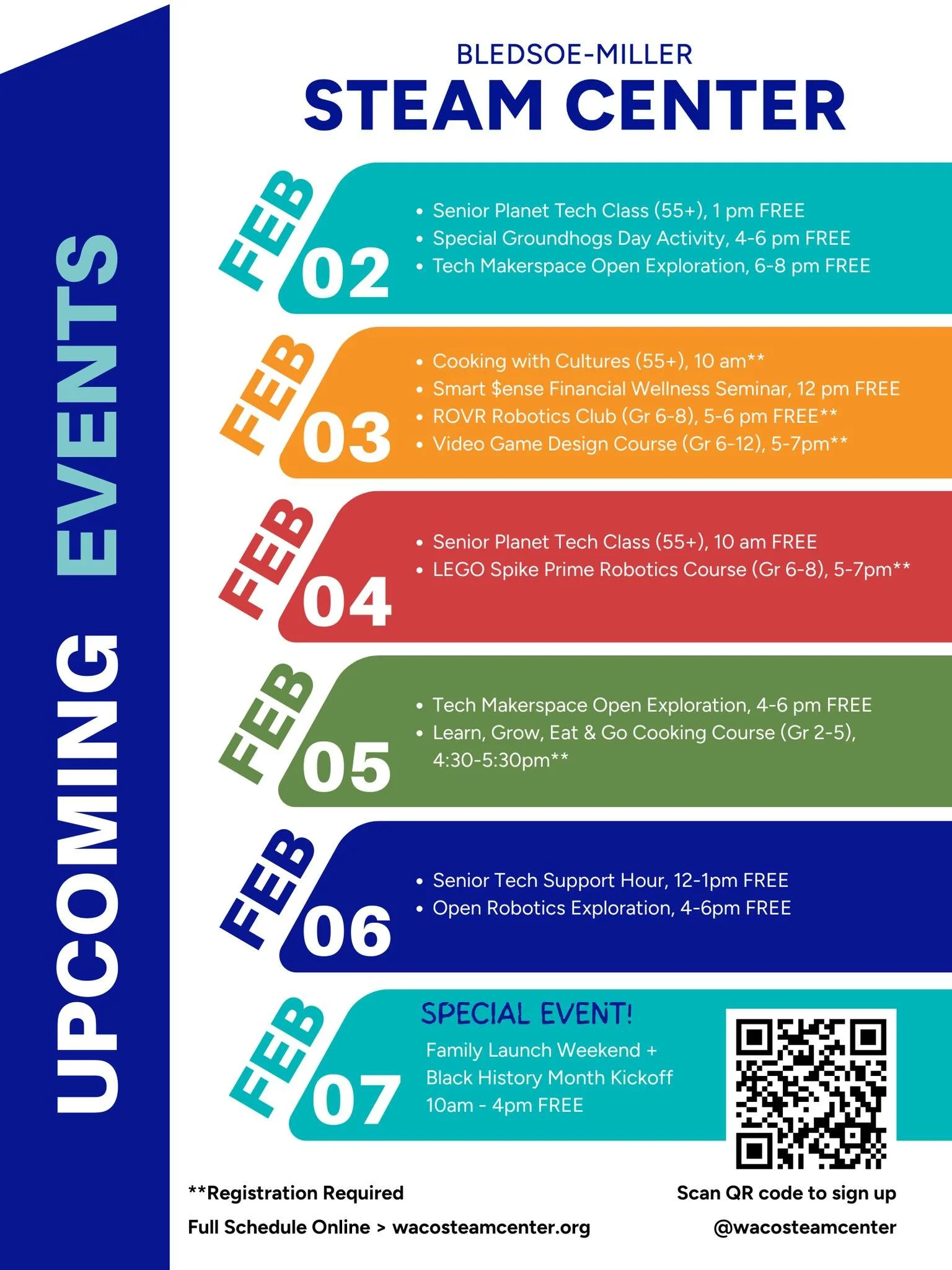 🚀 We&rsquo;re officially launching our first week of programming at the @wacosteamcenter!

From FREE community tech events to hands-on robotics, cooking, and game design classes (registration required), this week is all about learning, creativity, a