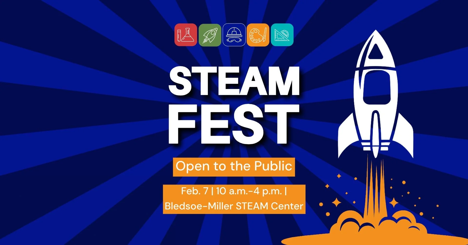 Join us for the STEAM Family Launch Day, a come-and-go community celebration marking the opening of the Bledsoe-Miller STEAM Center and the kickoff of Black History Month!

This full-day event invites families to explore the exciting worlds of Scienc