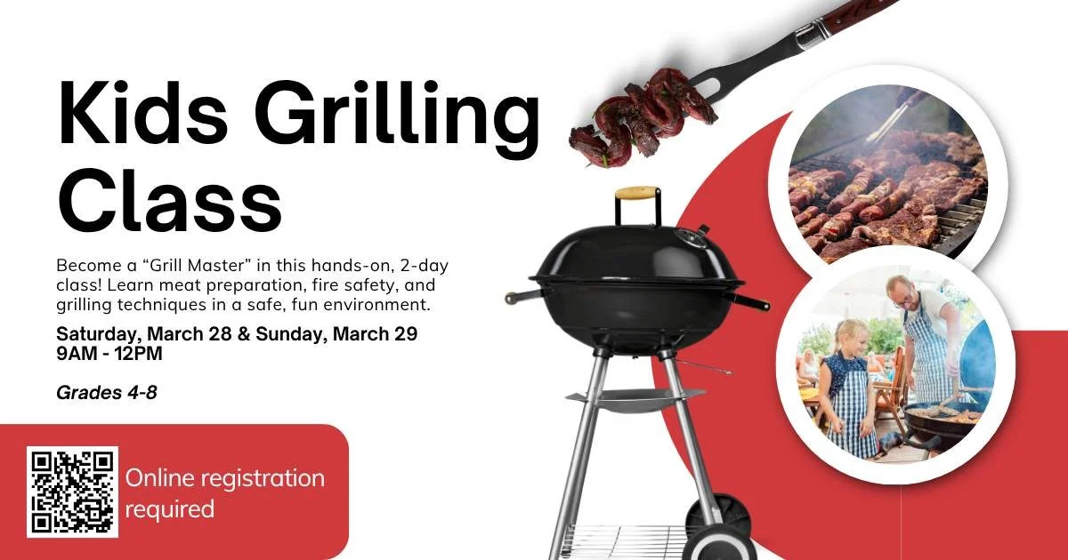 🔥 Kids Grilling Class at the @wacosteamcenter!

Got a future pitmaster at home? 👀

Students in grades 4&ndash;8 can join us for a 2-day, hands-on grilling workshop where they&rsquo;ll learn:
🍖 Meat prep
🔥 Fire safety
👨&zwj;🍳 Real grilling skill