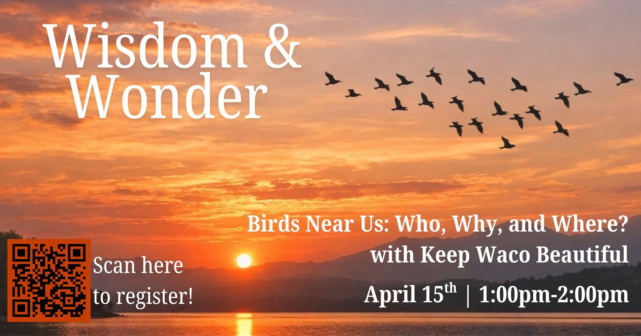 🕊️✨ For adults who love to learn&mdash;let&rsquo;s talk birds.

Join us for the next Wisdom &amp; Wonder session at the @wacosteamcenter, &ldquo;Birds Near Us: Who, Why &amp; Where?&rdquo; @keepwacobeautiful will lead this exploration of the birds w