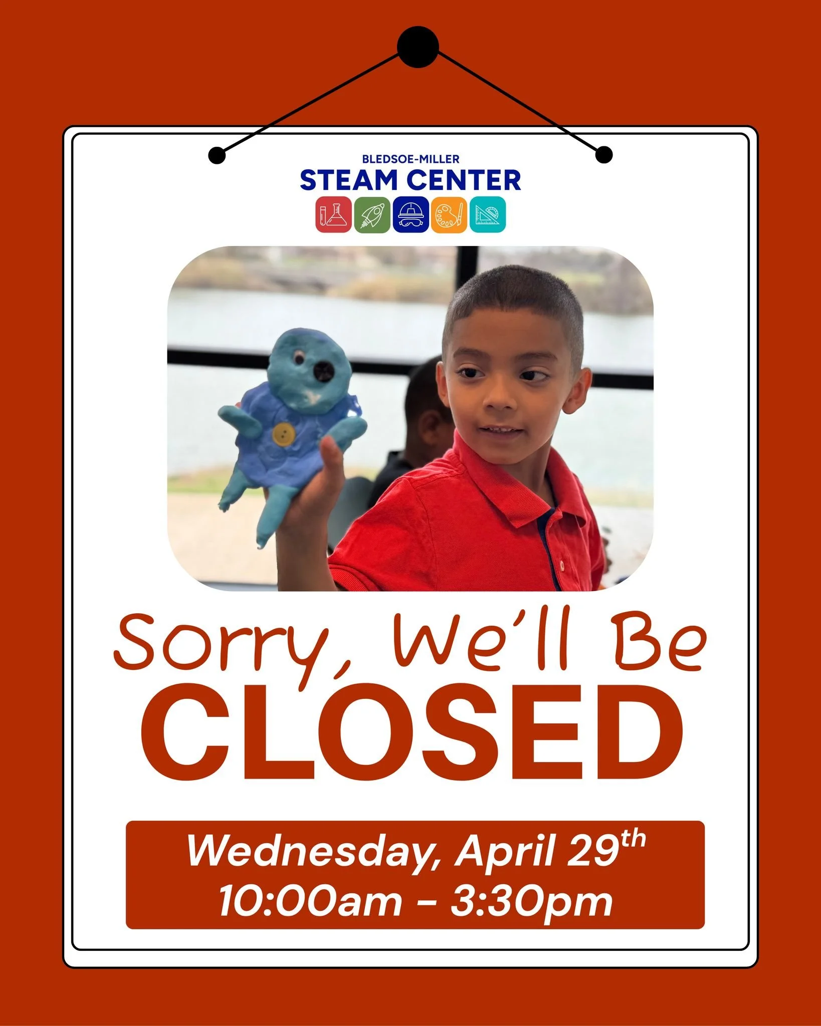 📣 STEAM Center Schedule Update

We&rsquo;re taking a little time to give our team space to plan, learn, and make your STEAM Center experience even better! The @wacosteamcenter  will be closed on Wednesday, April 29, from 9:00 AM&ndash;3:30 PM.

We&r