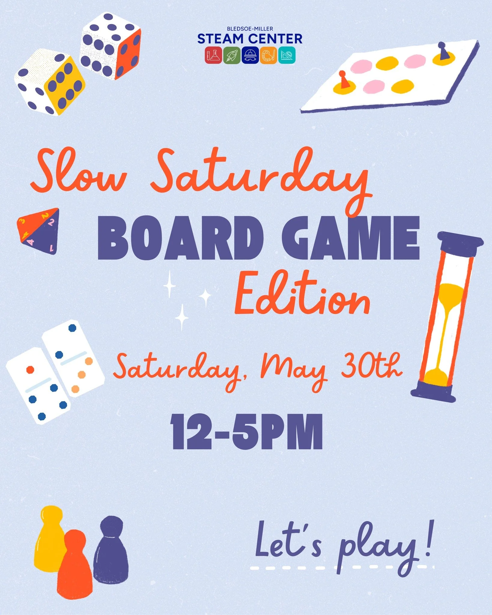 🎲✨From giant games and cozy classics to puzzles, strategy games, and creative challenges, this family-friendly afternoon is all about fun at your own pace. ♟️🧩

📅 Saturday, May 30 
⏰ 12:00&ndash;5:00 PM
📍Bledsoe-Miller STEAM Center