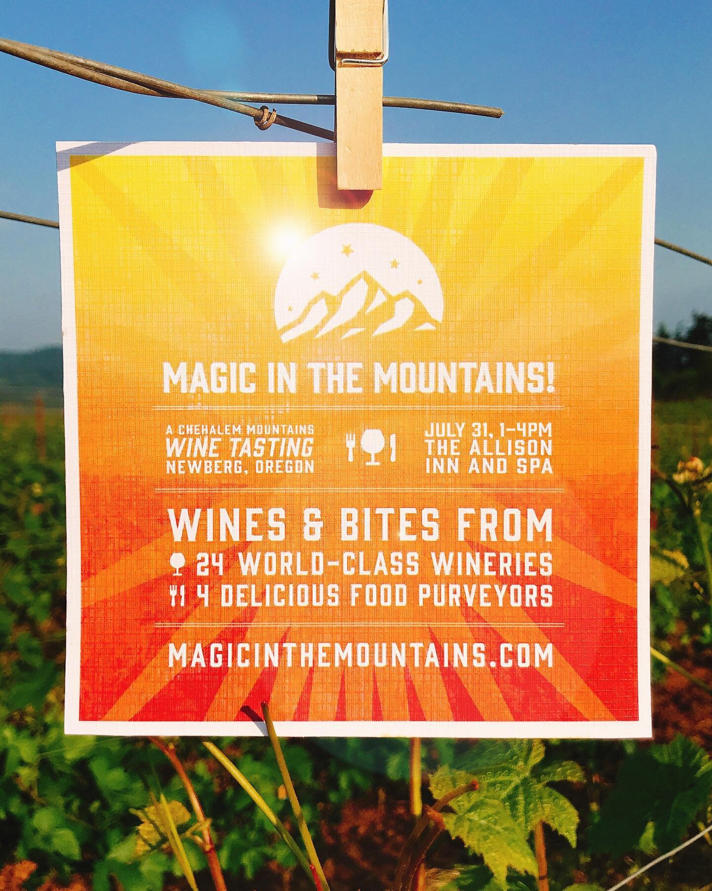 💥24 World-Class Wineries!
🍷48 Incredible Wines
👩🏼&zwj;🍳 4 Amazing Restaurants serving delicious bites!
🍕 and Pizza from Honey Pie and Little Olli! 
😋 We&rsquo;re getting so excited for Magic In The Mountains on July 31st at the @allisoninnspa 
