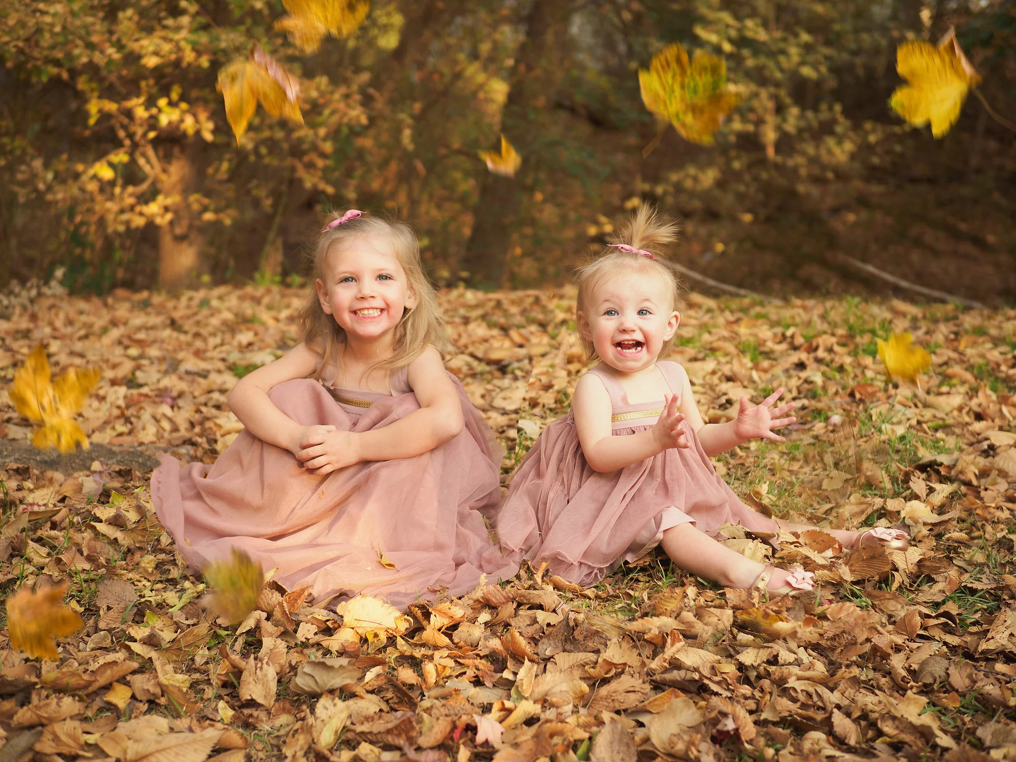 Portrait of sisters at Grapevine Botanical Gardens