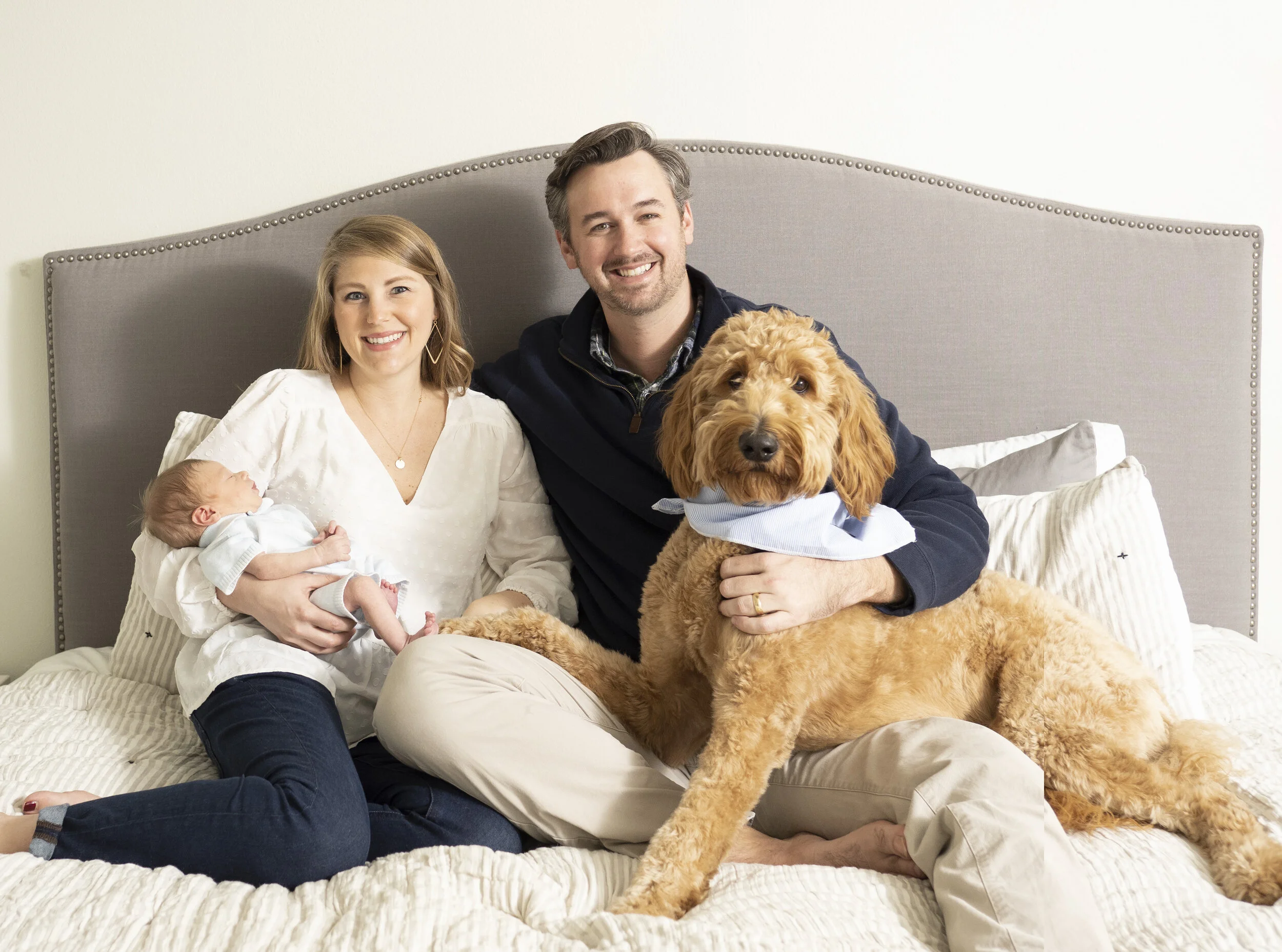 Portrait of a family at home