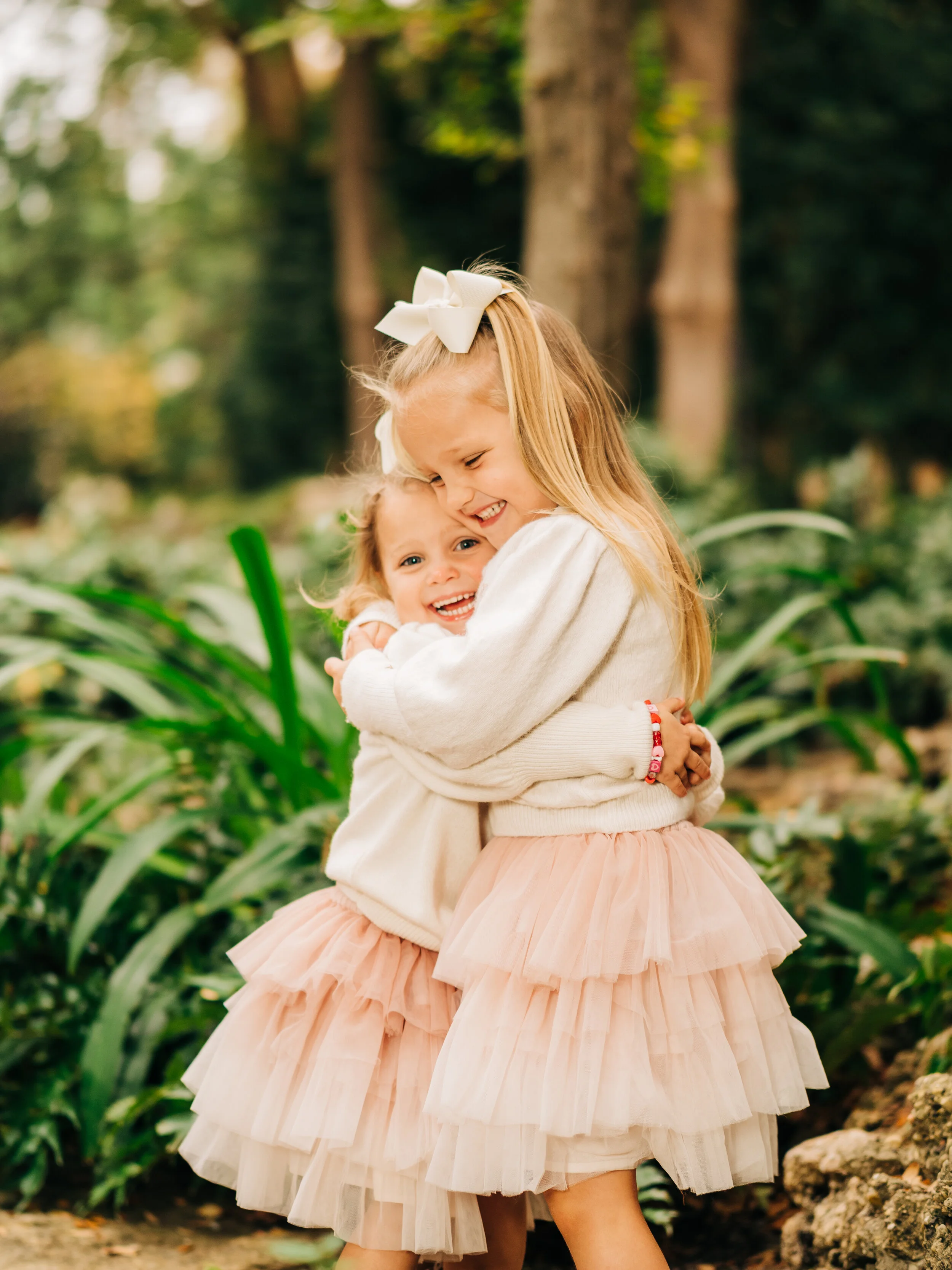 Portrait of sisters at home in Dallas