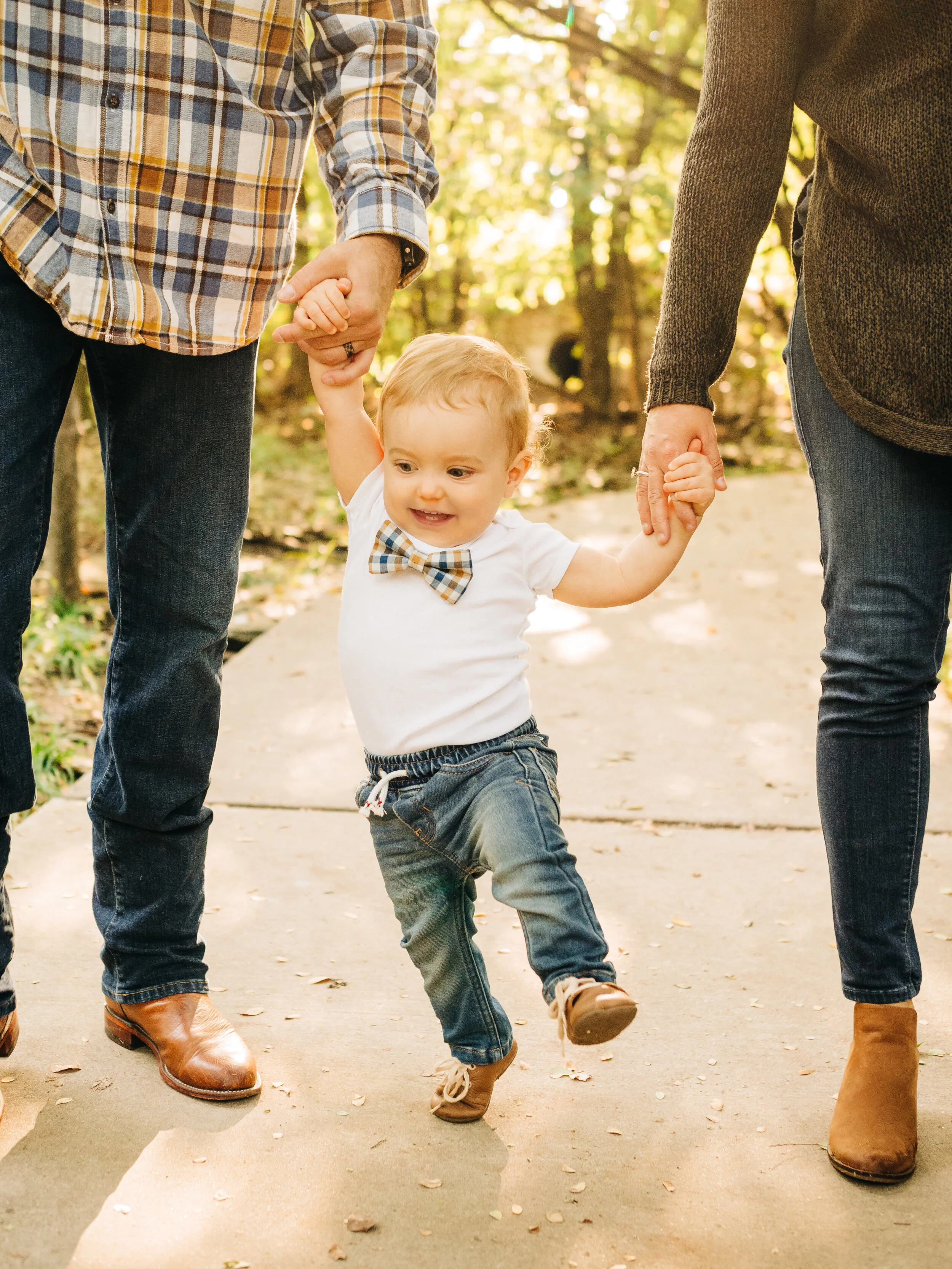 Portrait of a family at Arbor Hills Nature Preserve in Plano