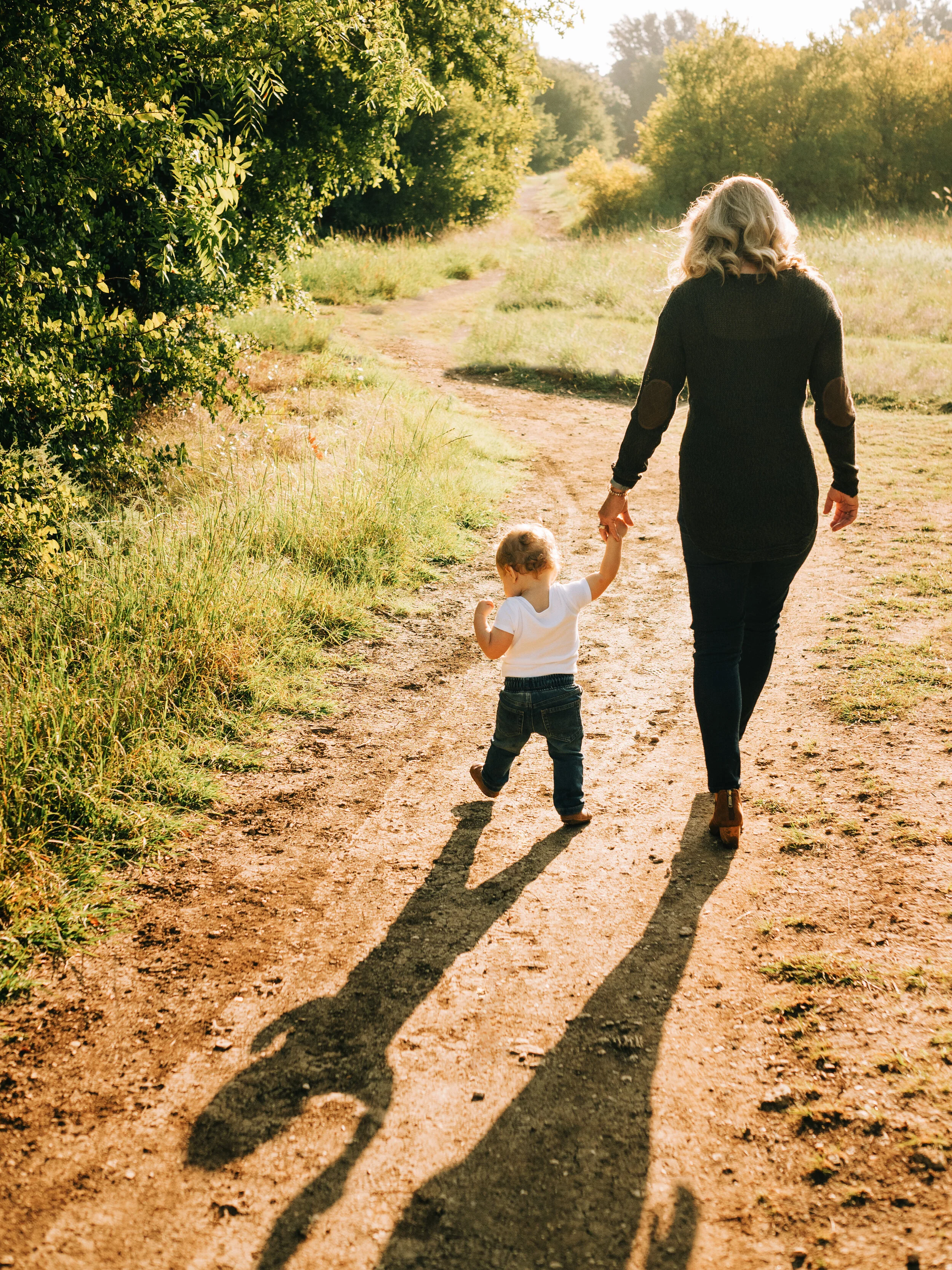 Portrait of a mom and son at Arbor Hills Nature Preserve