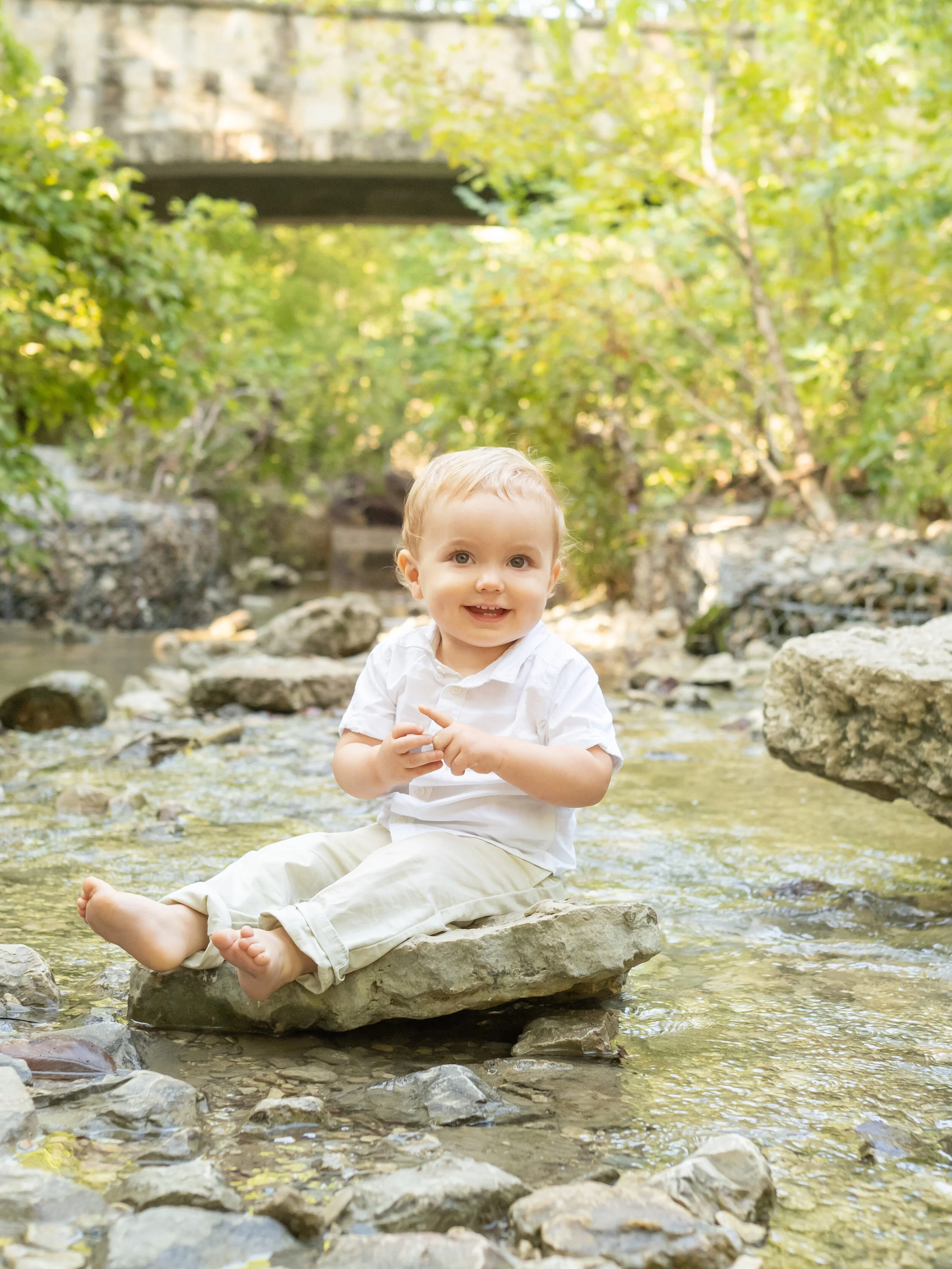 Portrait of a boy at Arbor Hills Nature Preserve in Plano