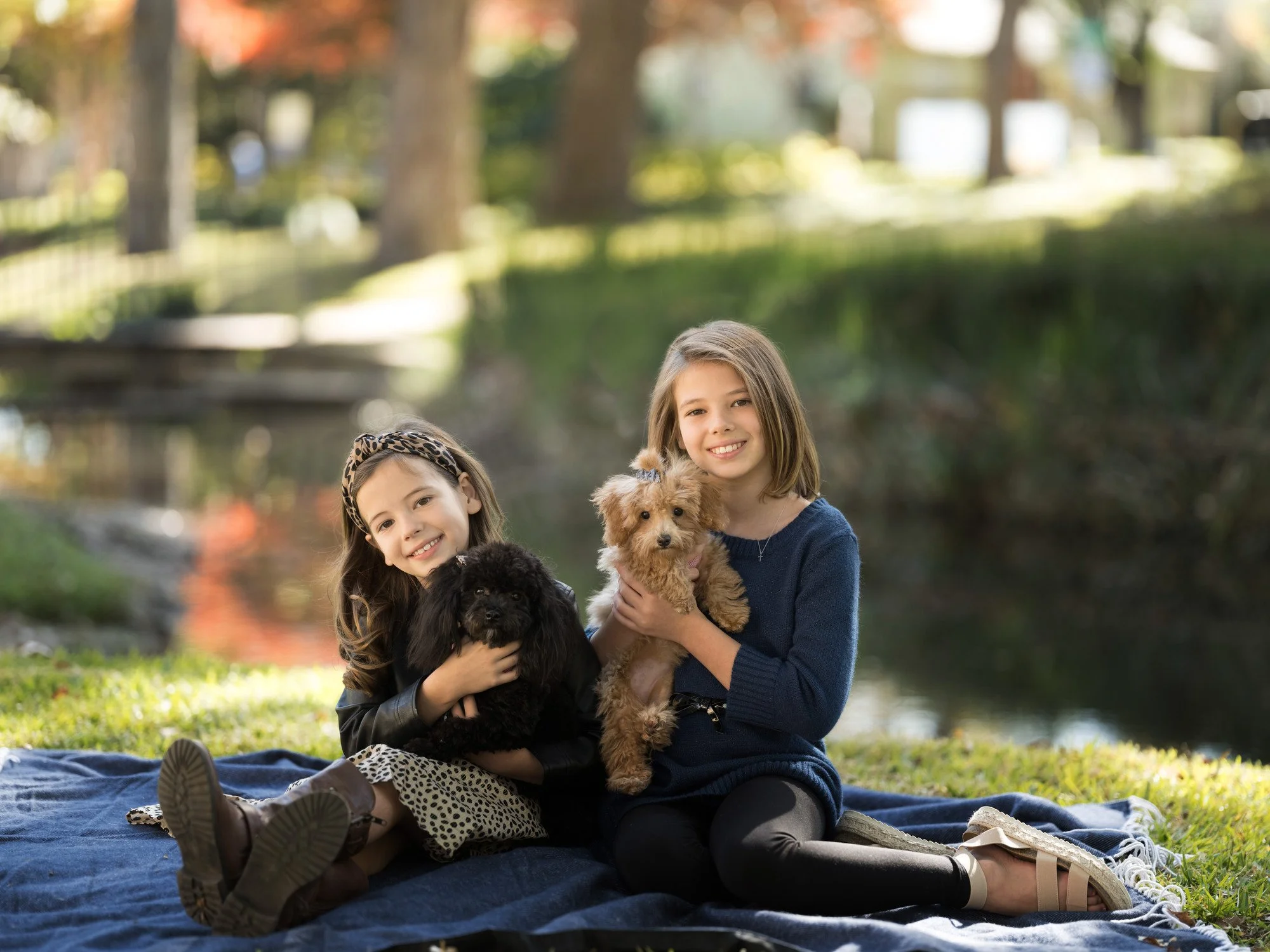 Portrait of sisters at White Rock Lake 2