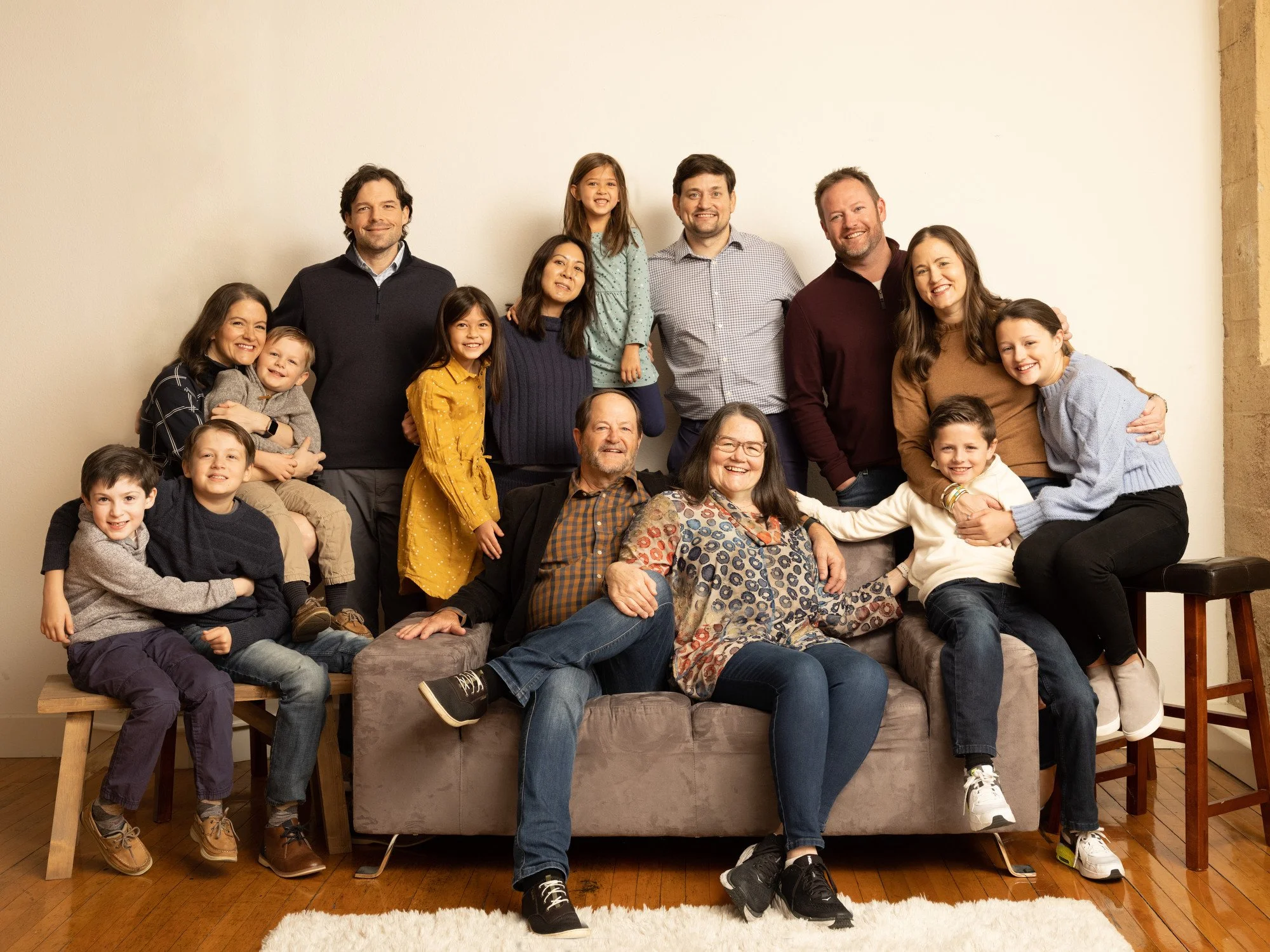 Portrait of an extended family at our studio in Dallas