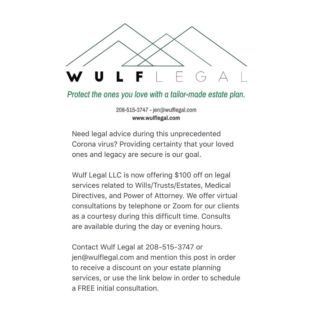 Schedule a FREE initial consult with Wulf Legal today! https://calendly.com/wulflegal