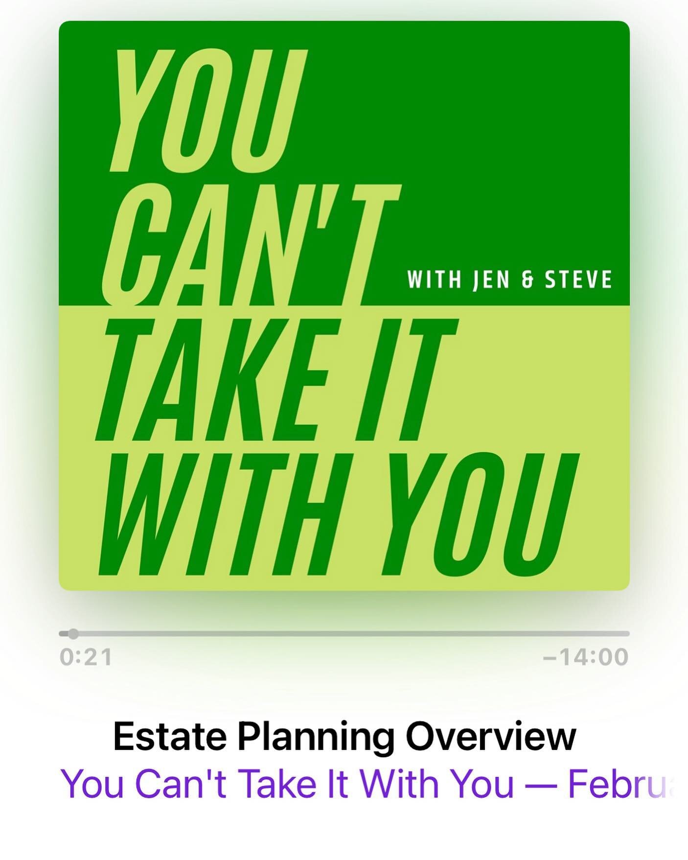 Want some free estate planning advice? Check out Wulf Legal&rsquo;s new podcast!!! Link in profile, or you can find &ldquo;You Can&rsquo;t Take It With You&rdquo; on Apple Podcasts, Spotify, etc!