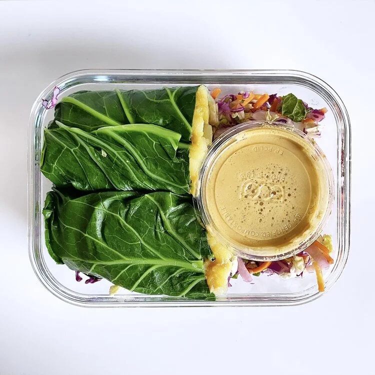 Miso Sweet Potato Collard Wraps with Super Food Slaw