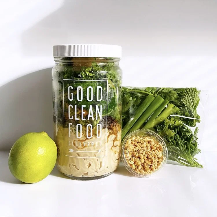 Peanut Noodle Bowl with Gingered Asparagus, Collard Greens + Roasted Broccoli