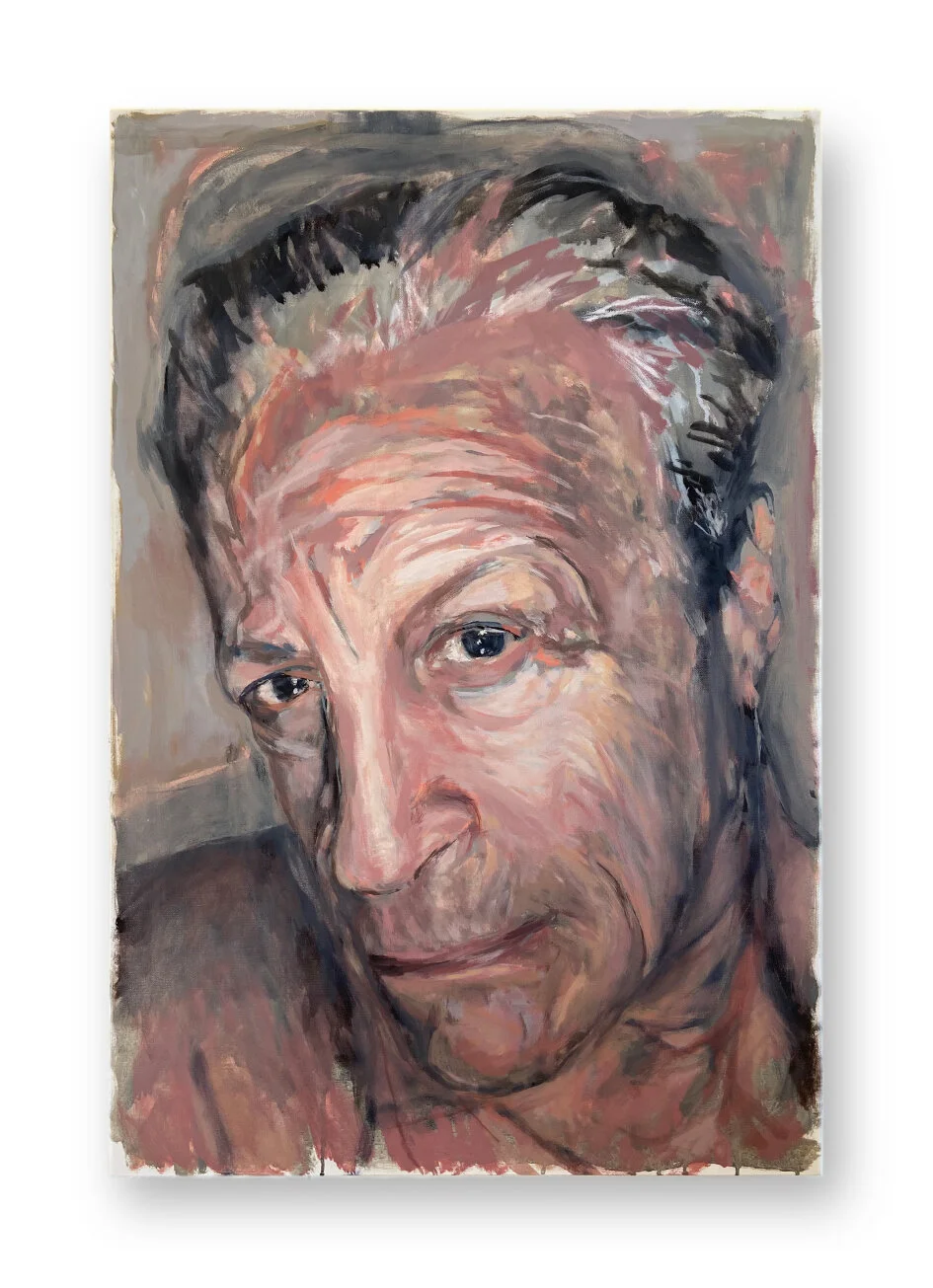   Self Portrait (Contemplate 70 years)  Oil, charcoal and wax on canvas. 24 x 36 in. 