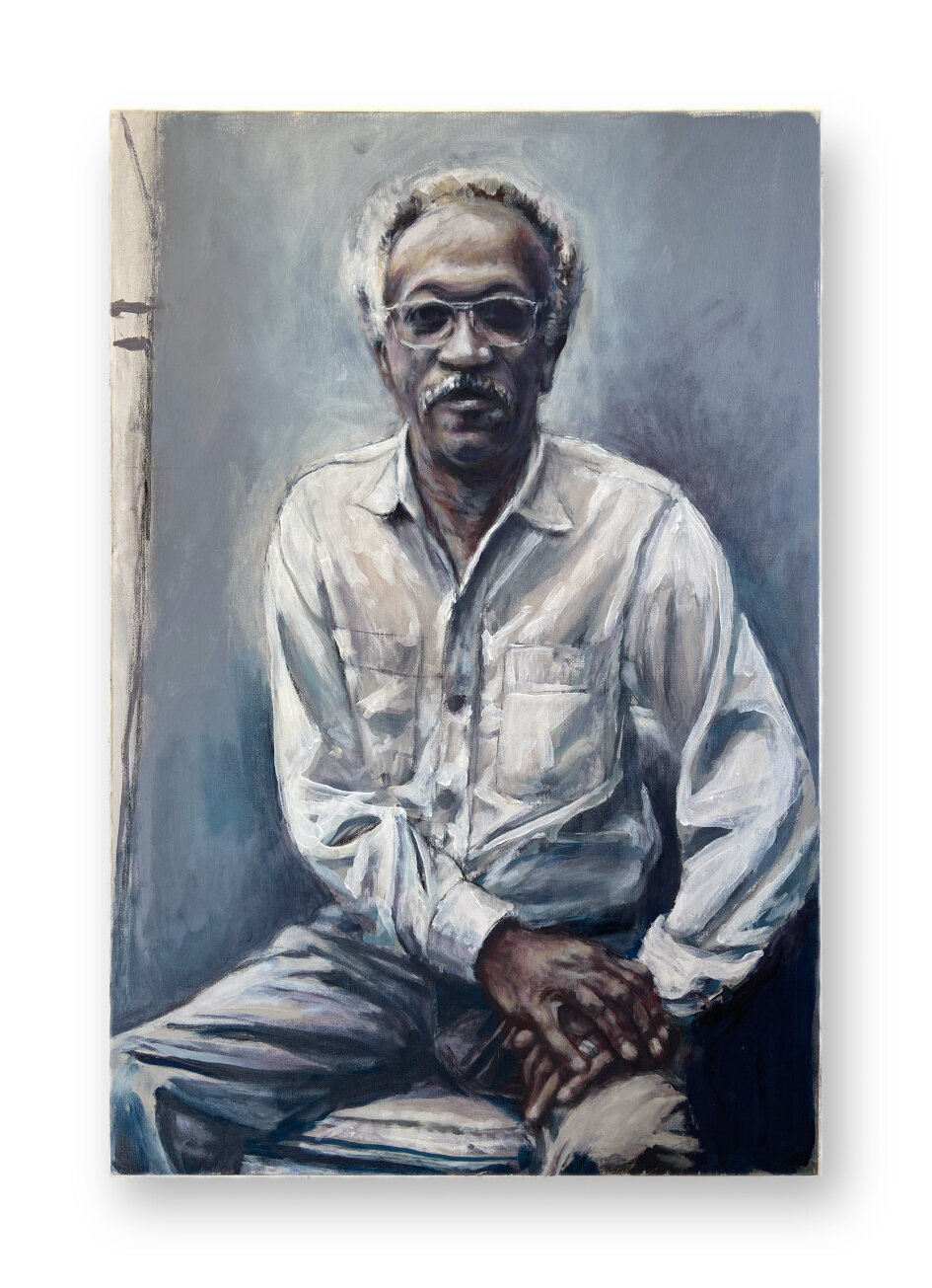   Charles White  Oil, charcoal and wax on canvas. 24 x 36 in. 
