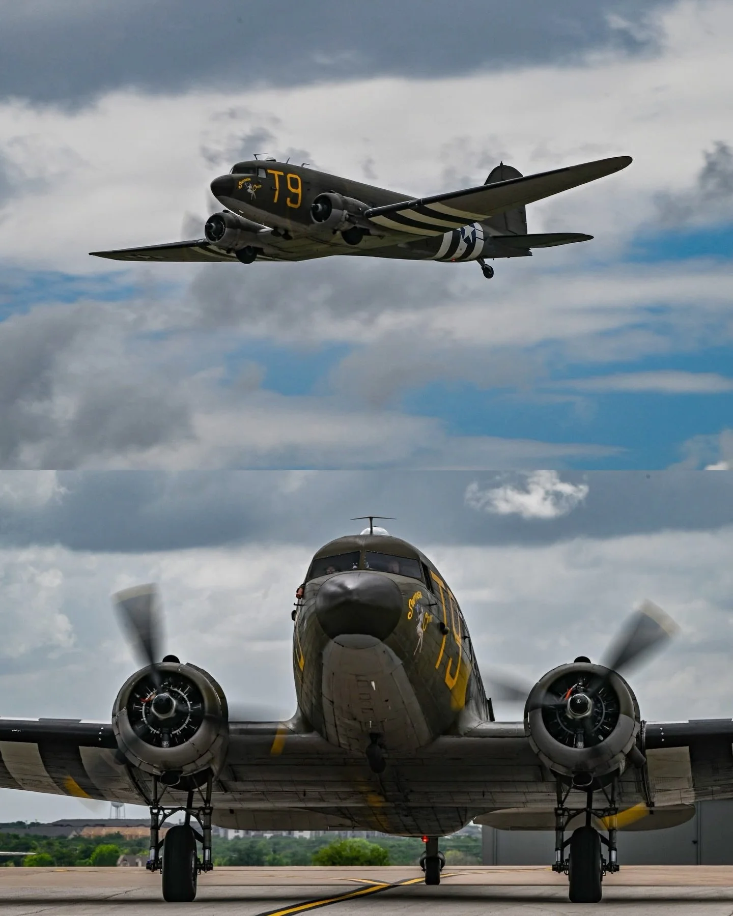 Texas spring weather can be unpredictable at times, but it sure does produce some nice photo backdrops! Pictured above is Southern Cross in action during the Crawfish Fly-in 🦞

📸 @northtexasaerials 

#flying #aviation #dc3 #texas #fortworth