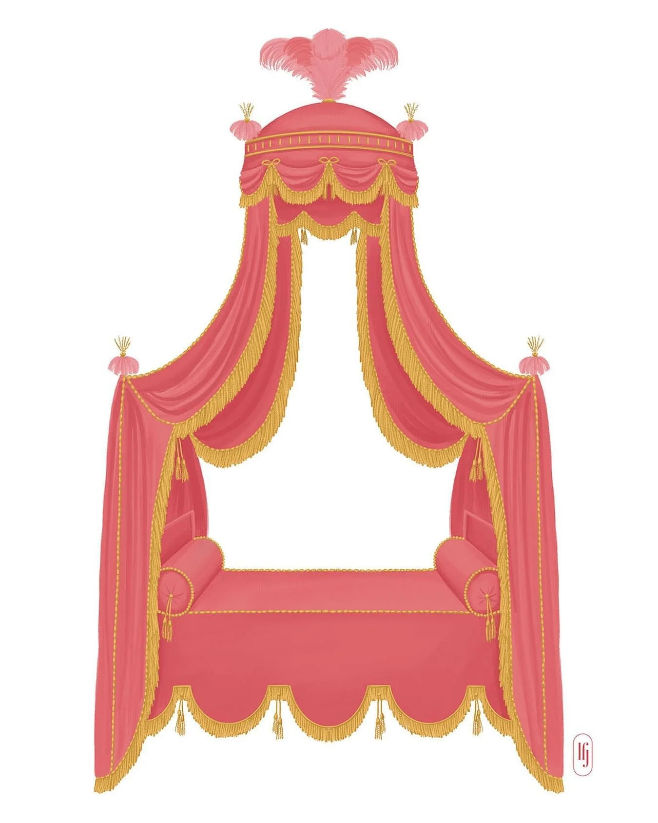 Behold, La Femme Jojo&rsquo;s favourite spot to take an afternoon nap.
 
 
 
#fashionillustrator #digitalillustrator #procreateart #interiorillustration #bedinspo #naptime😴 #princessbed
