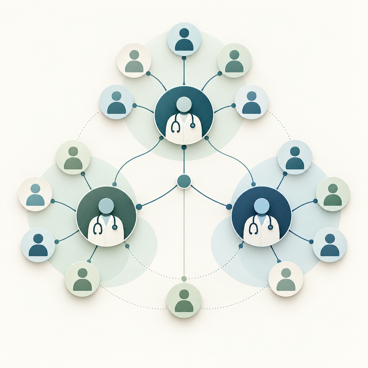 Conceptual illustration: Doctor–patient networks
