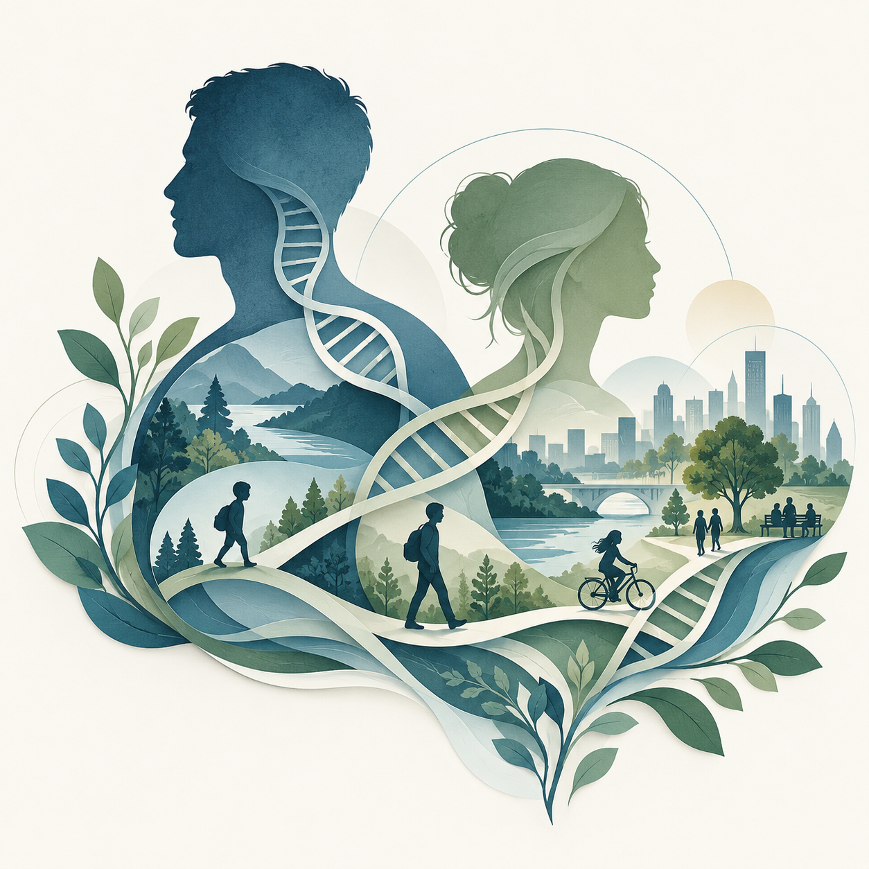 Conceptual illustration: Genetic predisposition and social environments