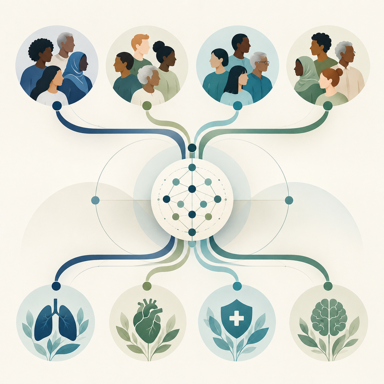 Conceptual illustration: Fairness across populations in disease prevention