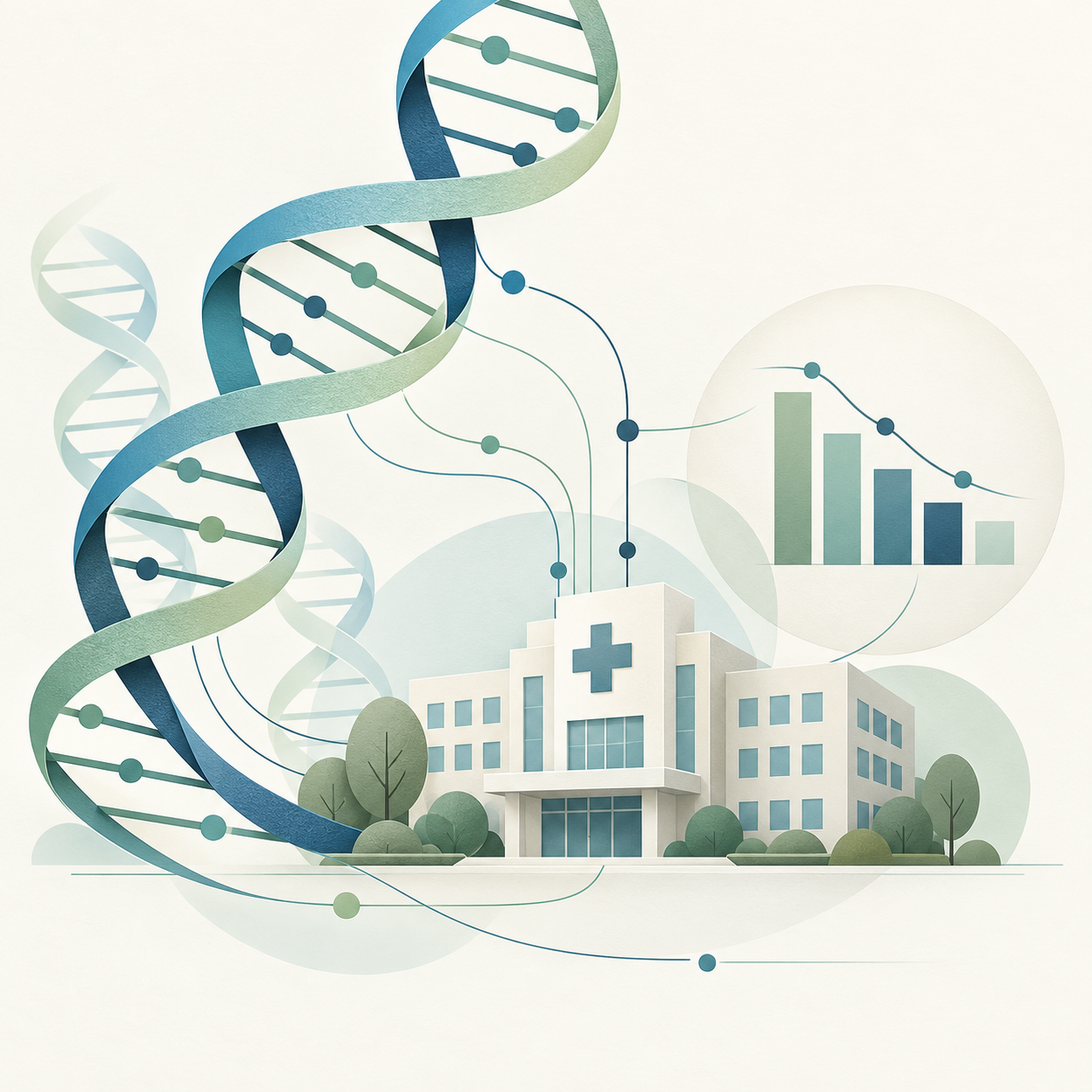 Conceptual illustration: Genetic variation and healthcare costs