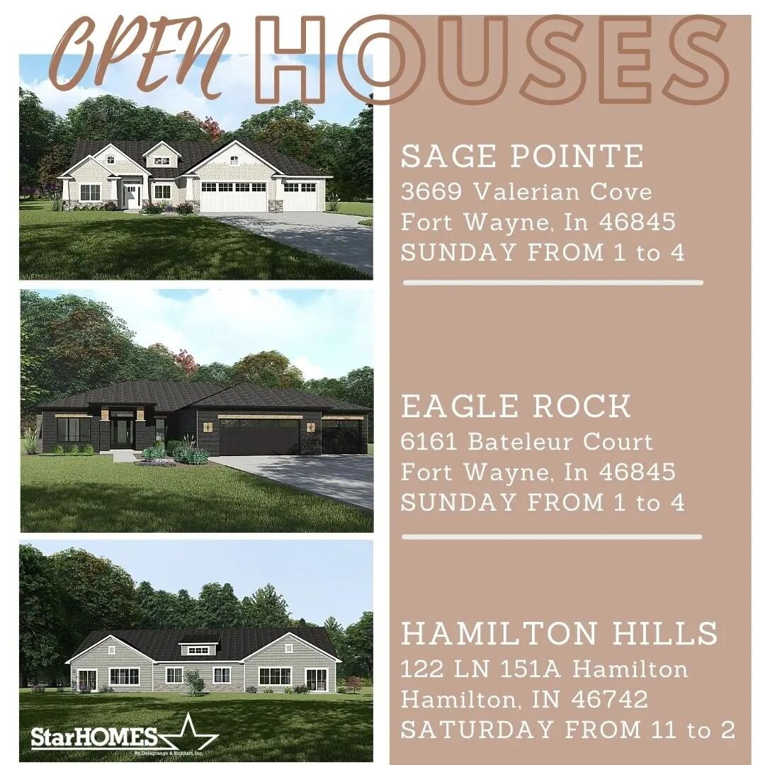 Come check us out today in Sage Pointe and Eagle Rock from 1-4. Let's talk about your dream home!
#fortwayne #openhouse