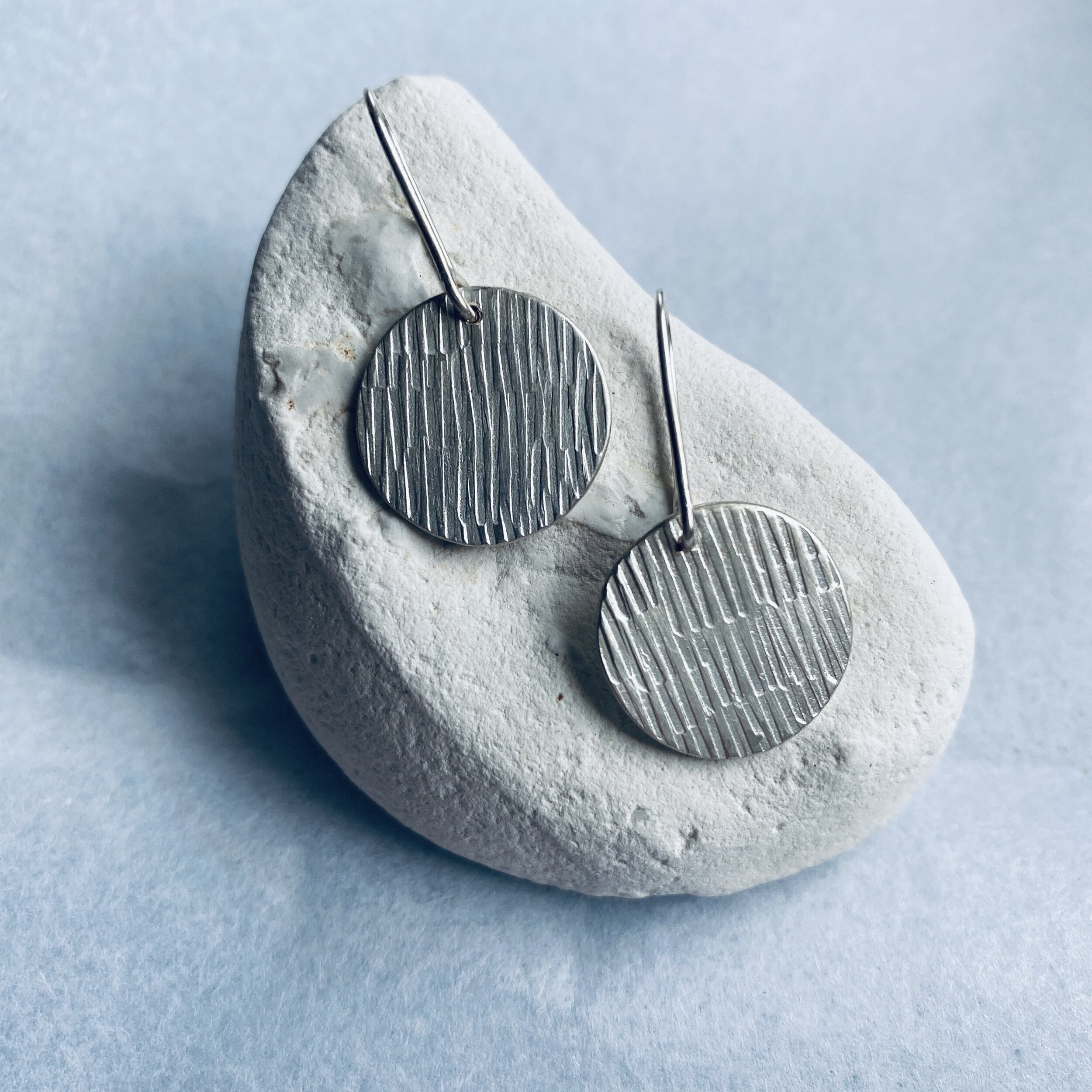 Textured silver /Oxidised Silver Earrings