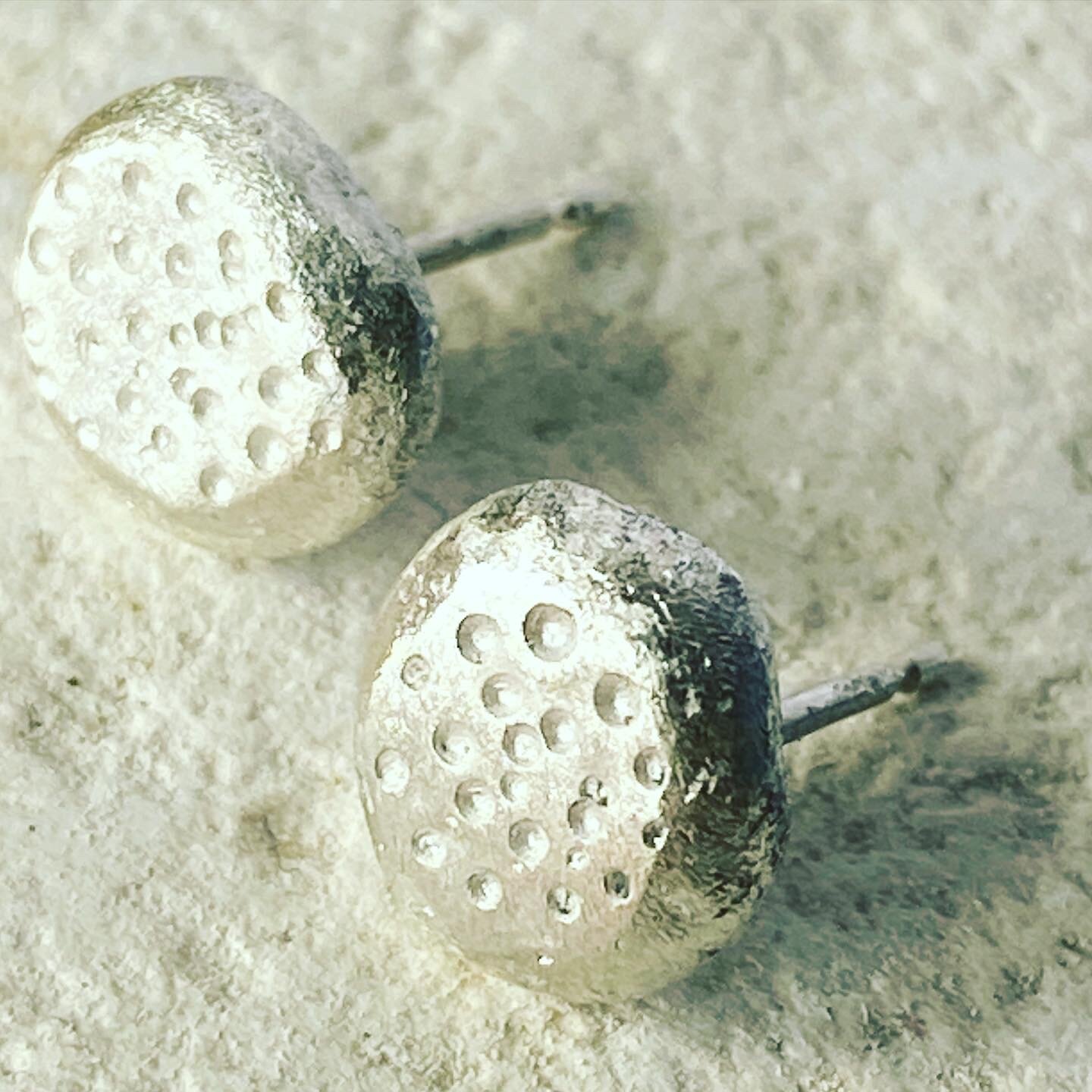 Chunky Silver Dotty Nugget Studs- Large