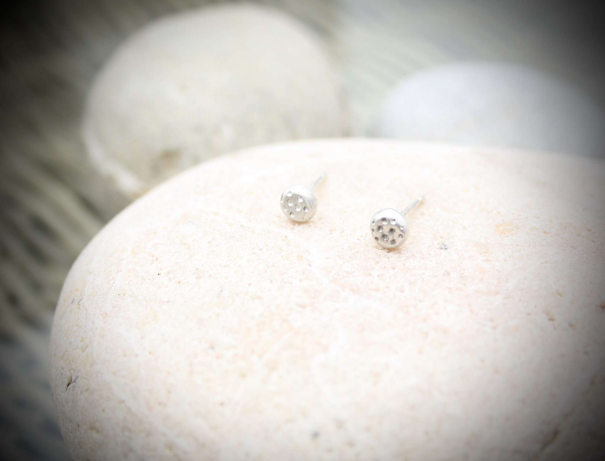 Dotty Silver Nugget Studs - Small