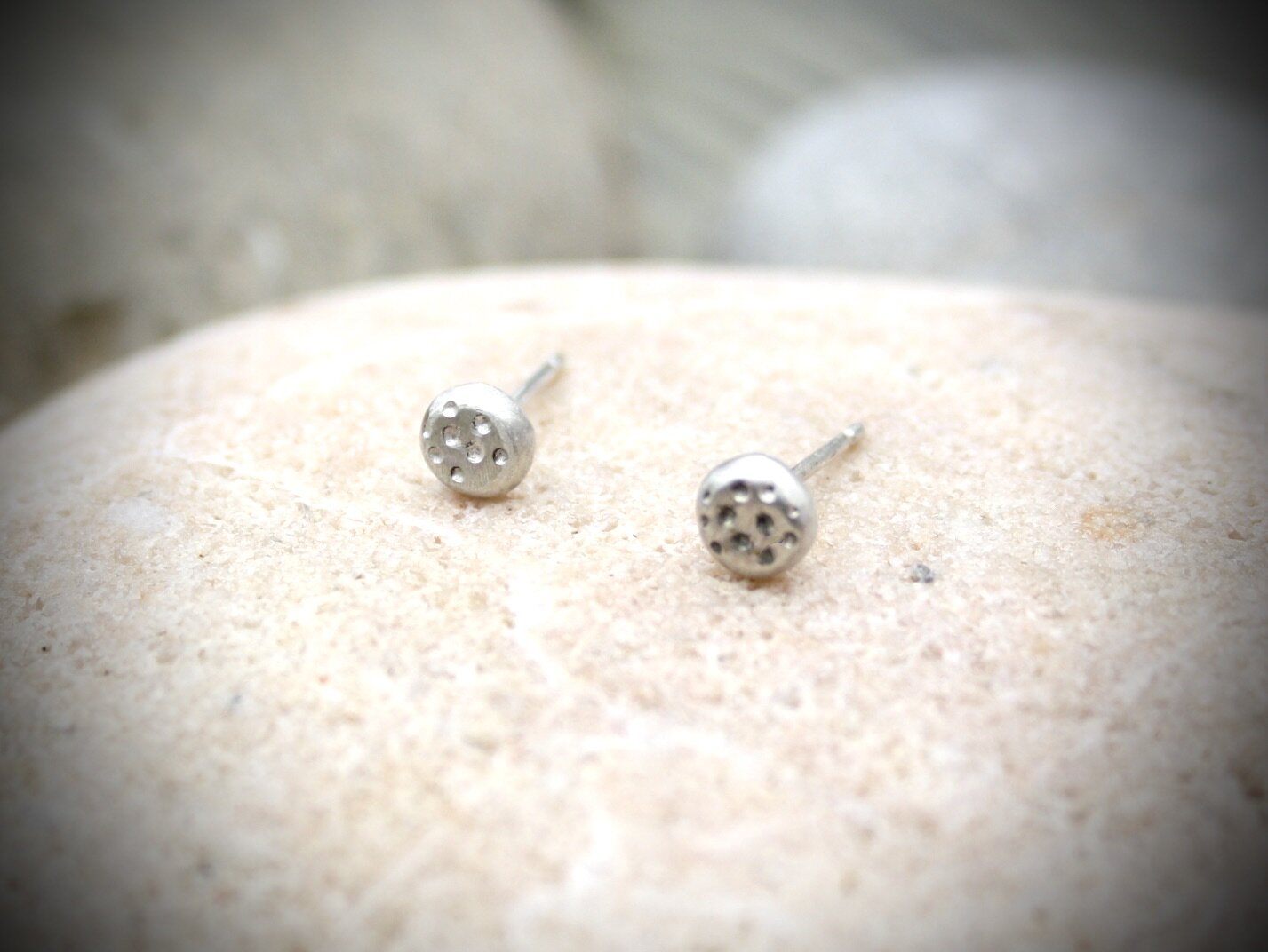 Dotty Silver Nugget Studs - Small
