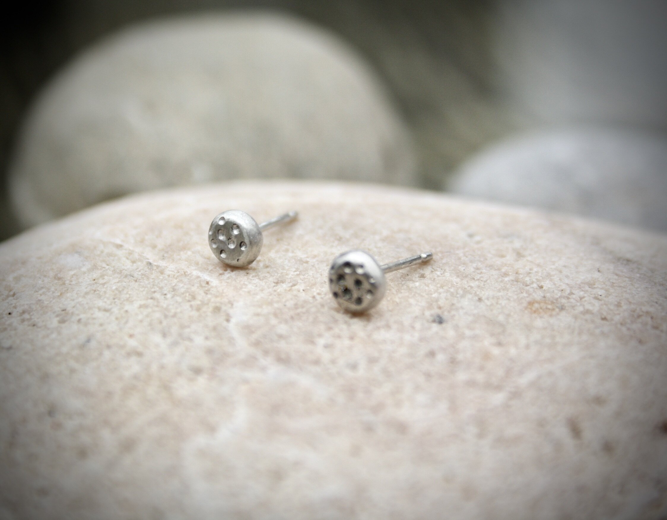 Dotty Silver Nugget Studs - Small