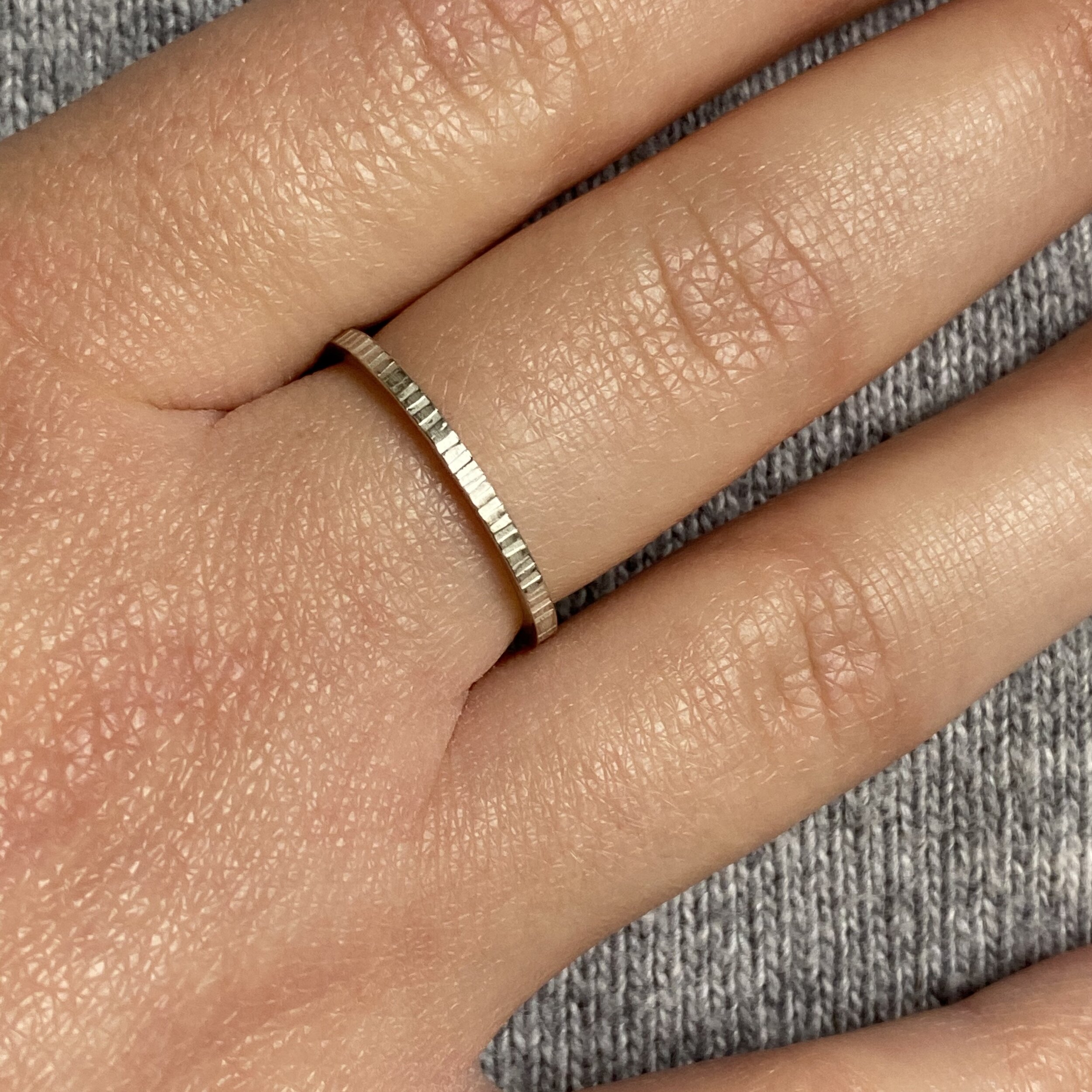 Textured Lines Stacking Ring