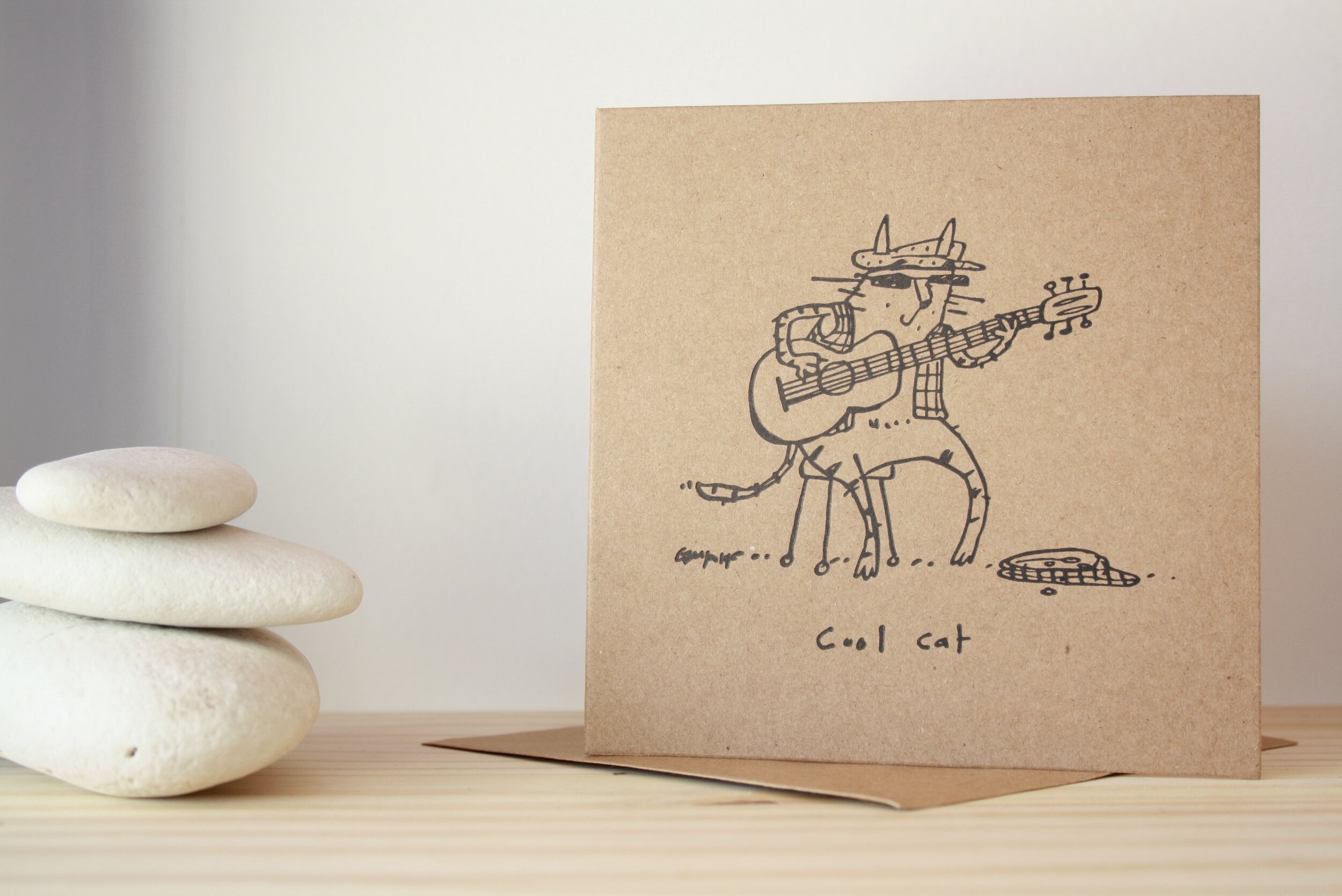 Cool Cat Letterpress Greeting Card