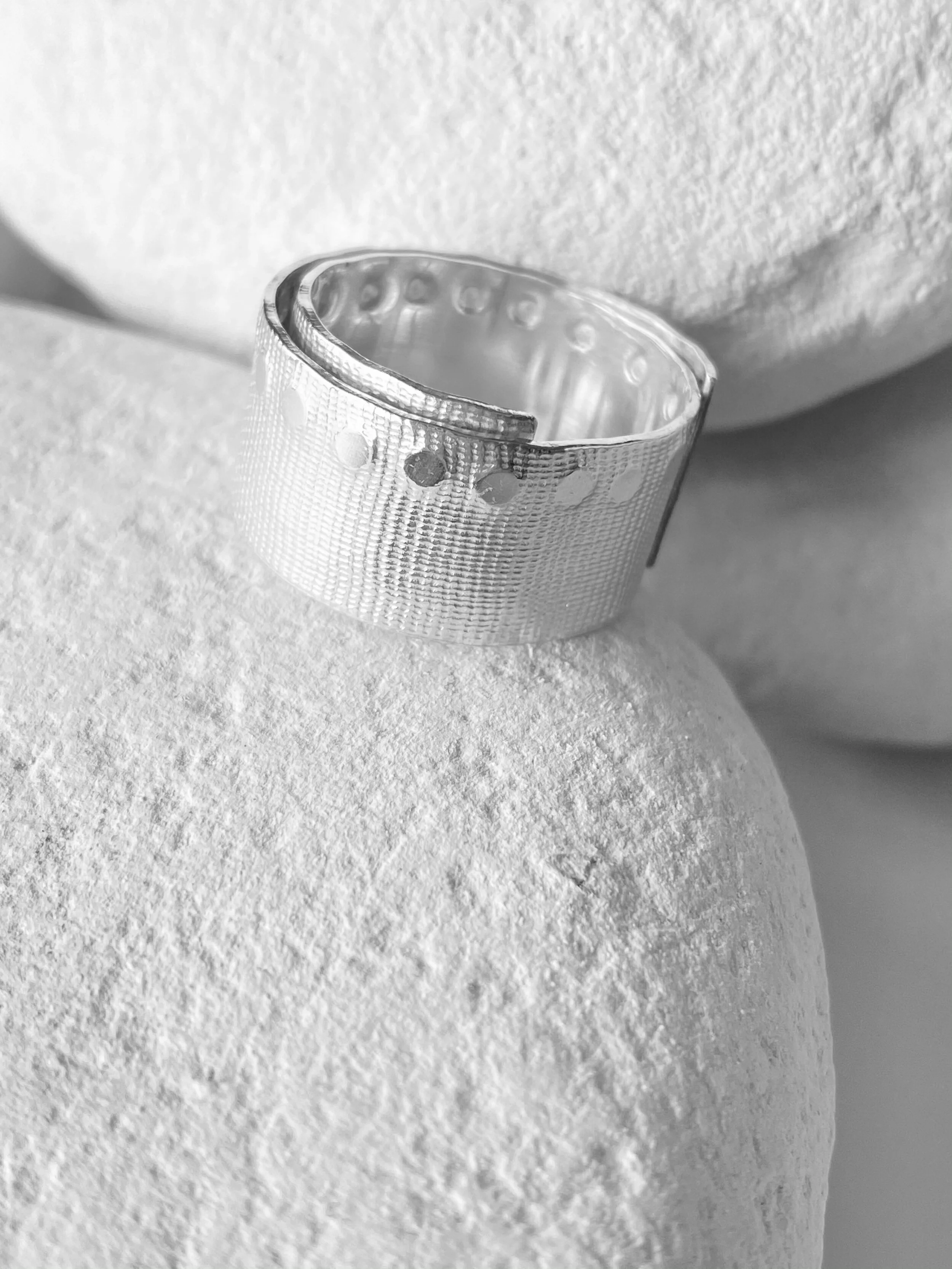 Silver Textured Wrap Ring