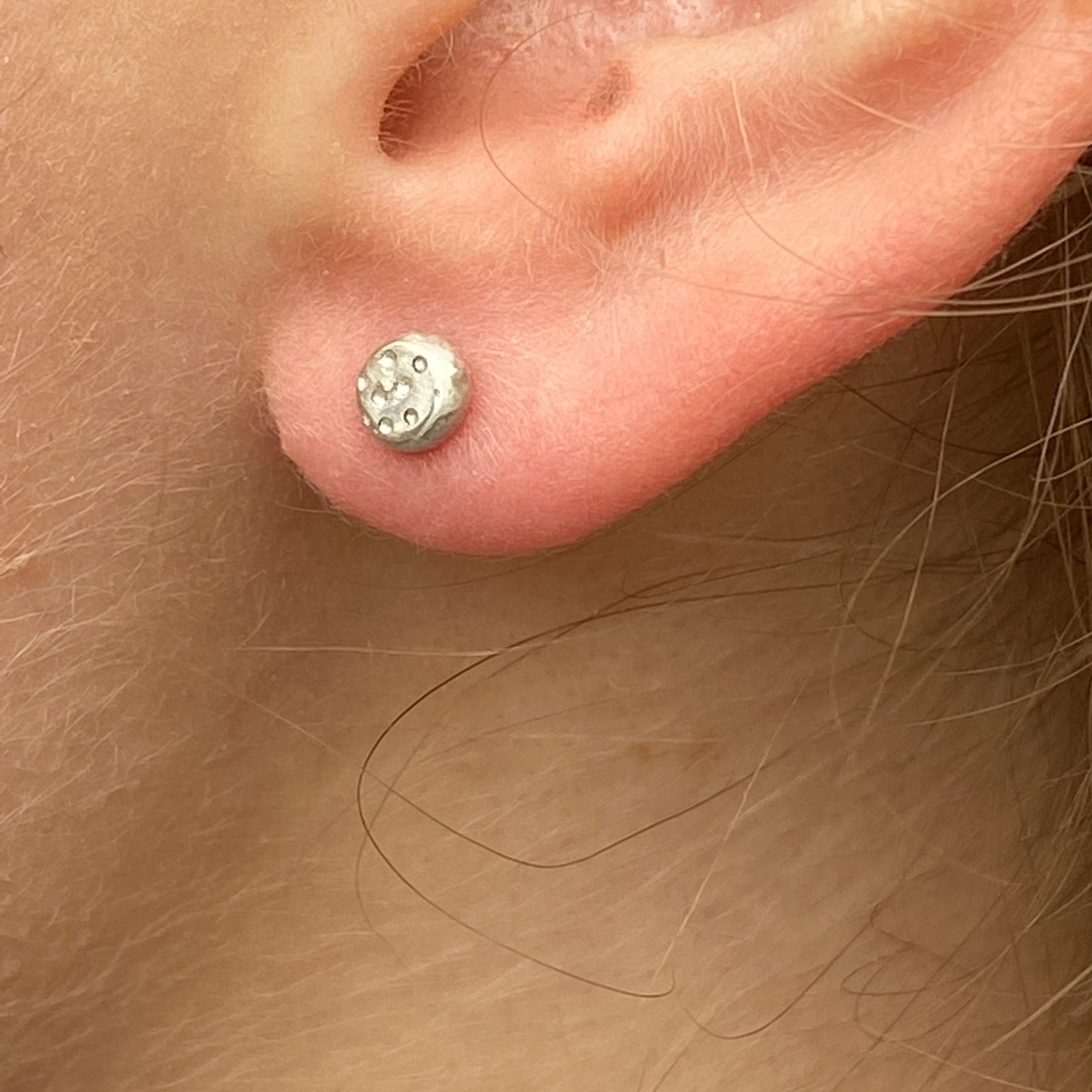 Dotty Silver Nugget Studs - Small
