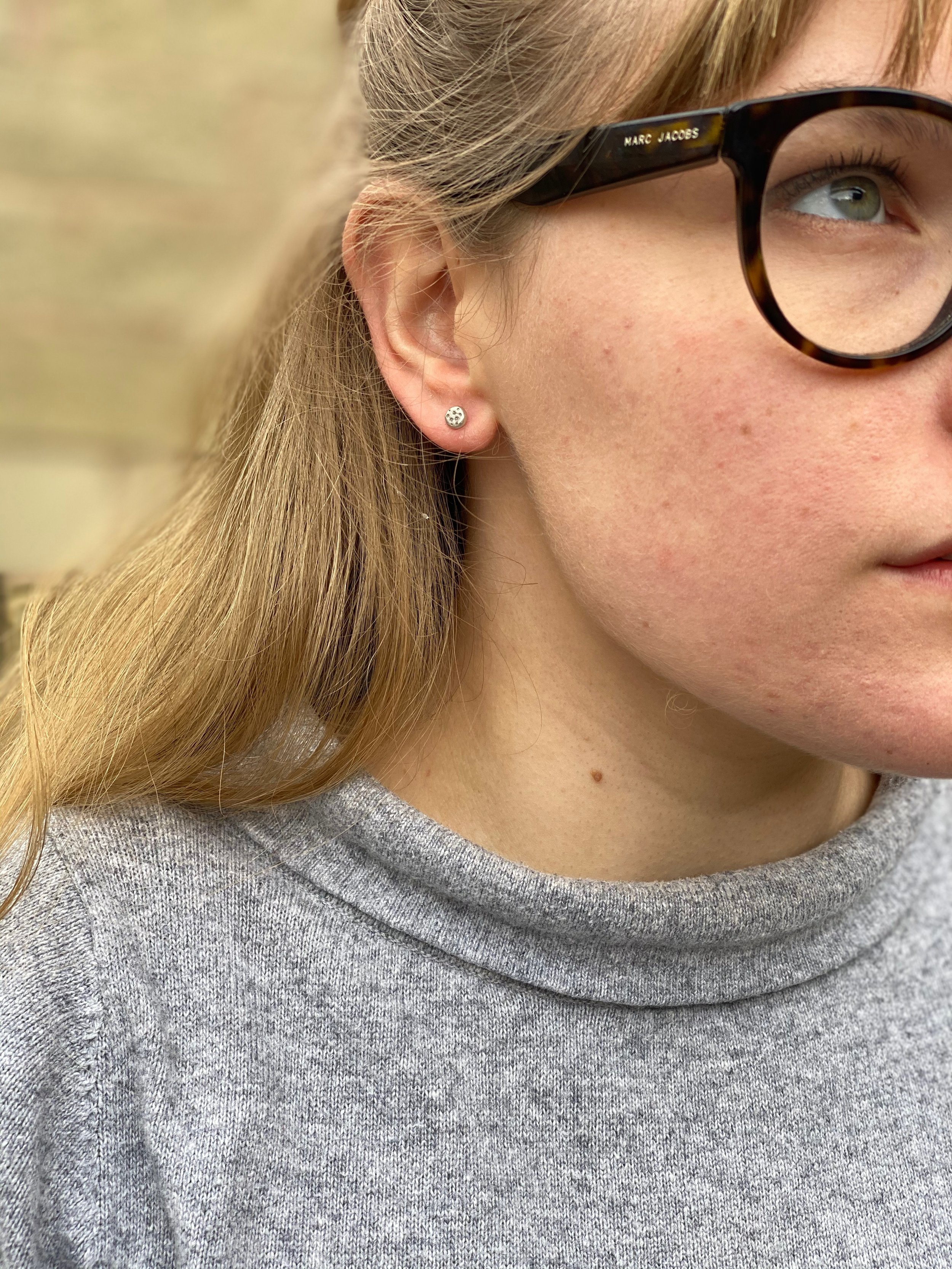 Dotty Silver Nugget Studs - Small