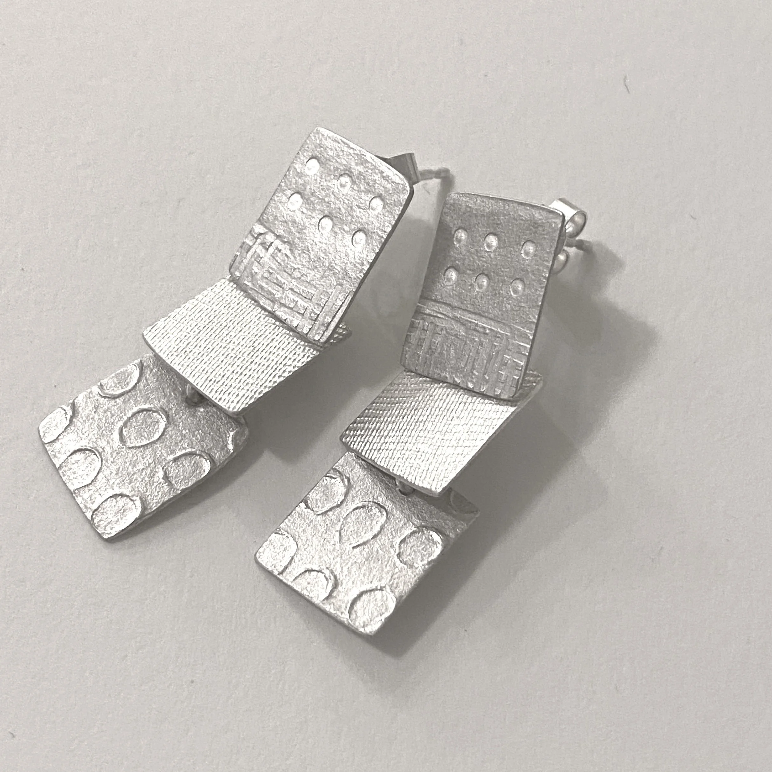 Textured Layered Dangle Earrings
