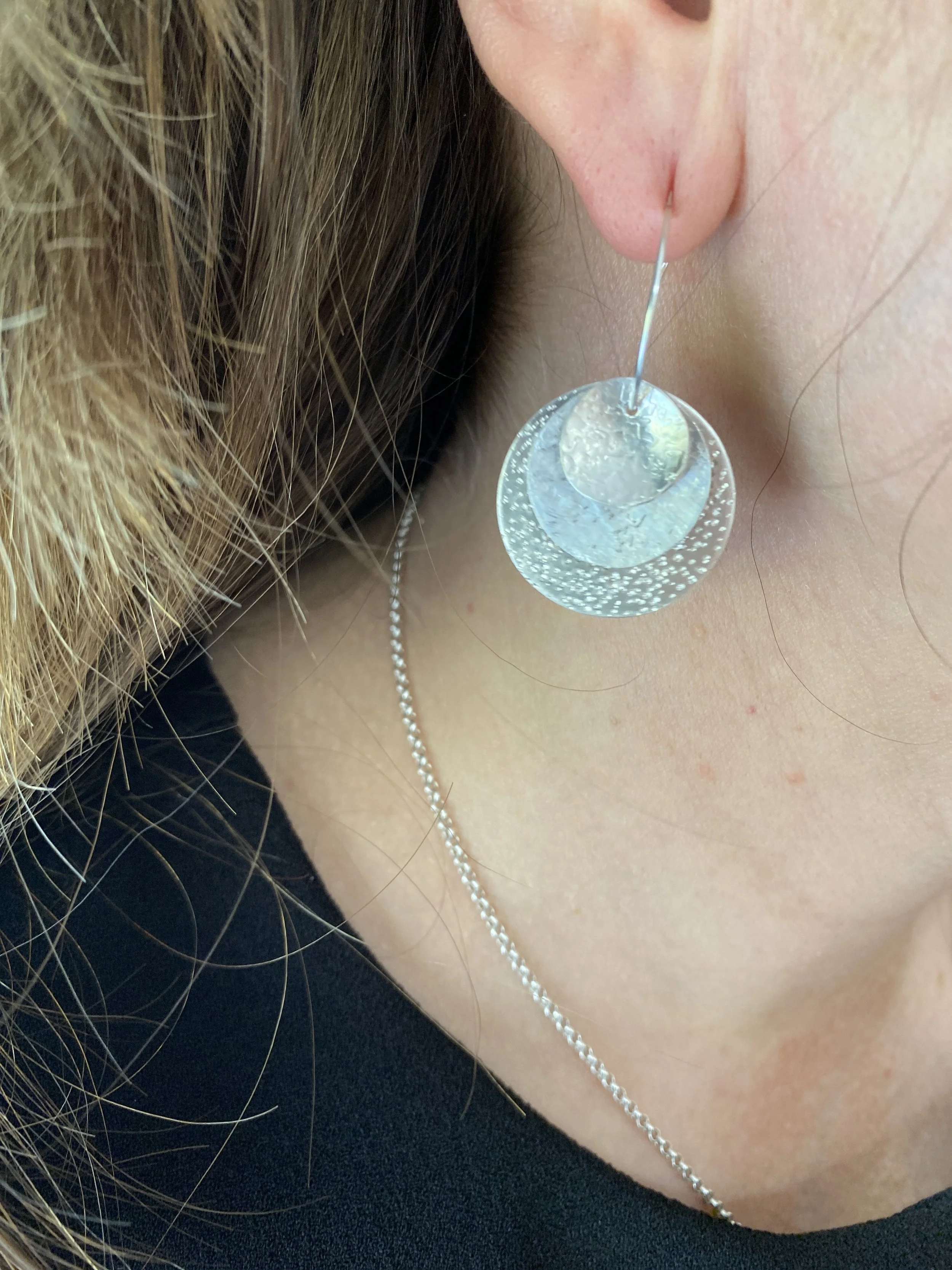 Silver Textured Earrings Workshop