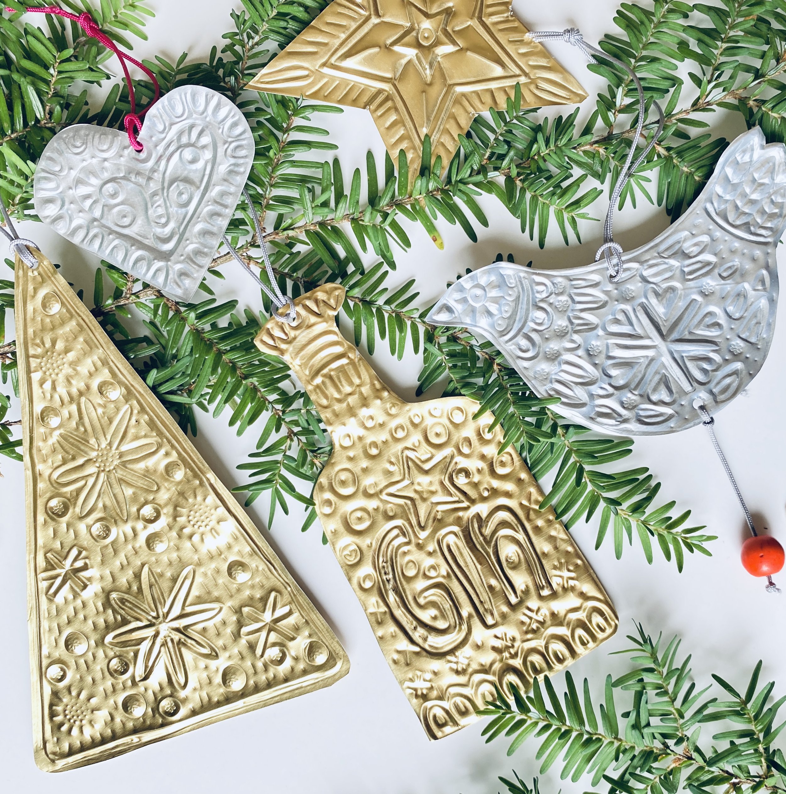 Embossed Metal Christmas Decorations Workshop